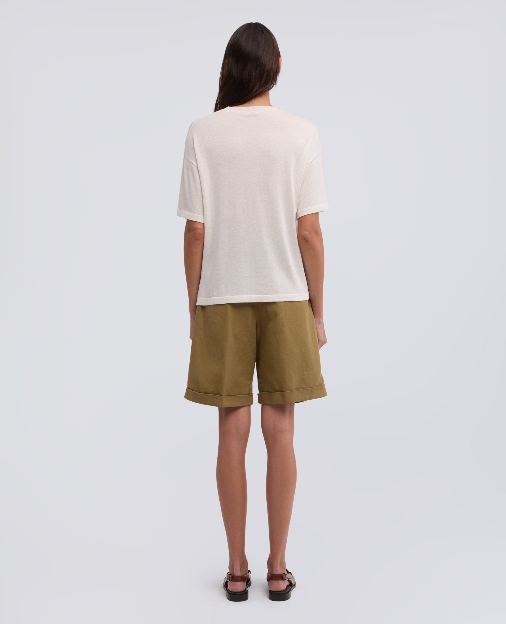 T-SHIRT DI MAGLIA IN MISTO SETA, COTONE E CASHMERE-BIANCO-WHITE-BLANCO-WEISS-BLANC