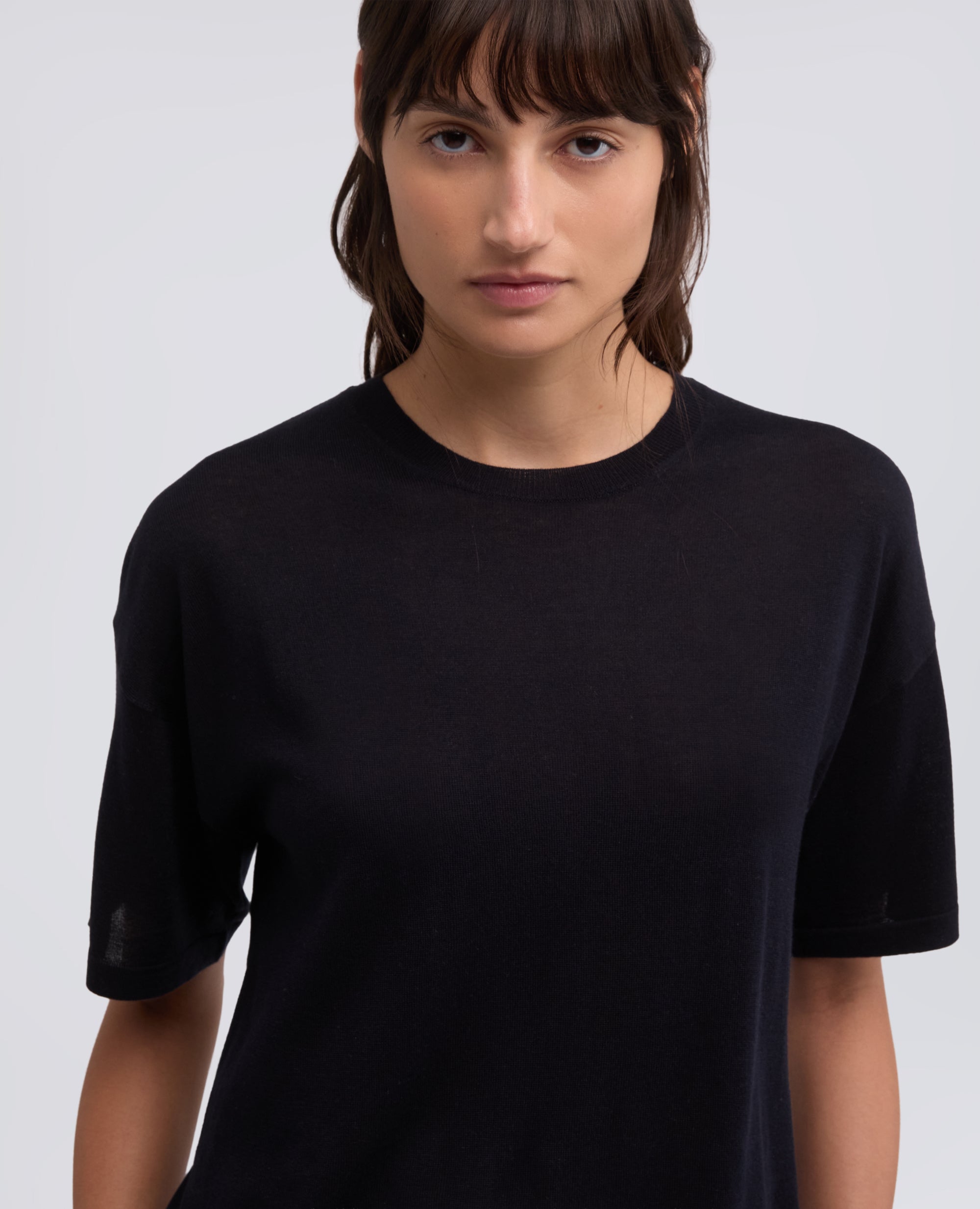 T-SHIRT DI MAGLIA IN MISTO SETA, COTONE E CASHMERE-BLU BLACK-BLACK NAVY-BLU BLACK-BLU BLACK-BLU BLACK