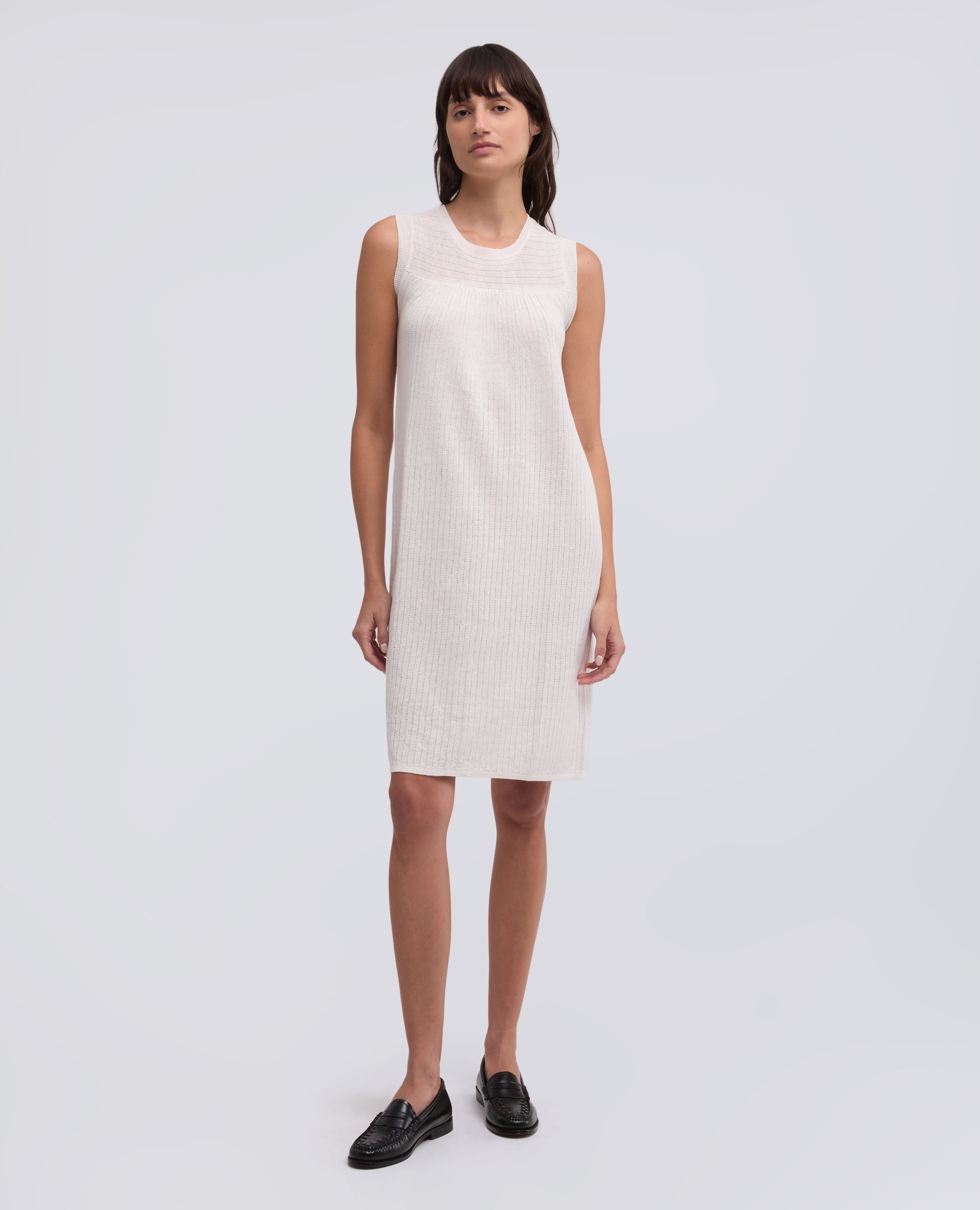 ABITO GIROCOLLO SENZA MANICHE IN FILATO DI PURO LINO-NATURALE-NATURAL-NATURAL-NATURLICH-NATUREL