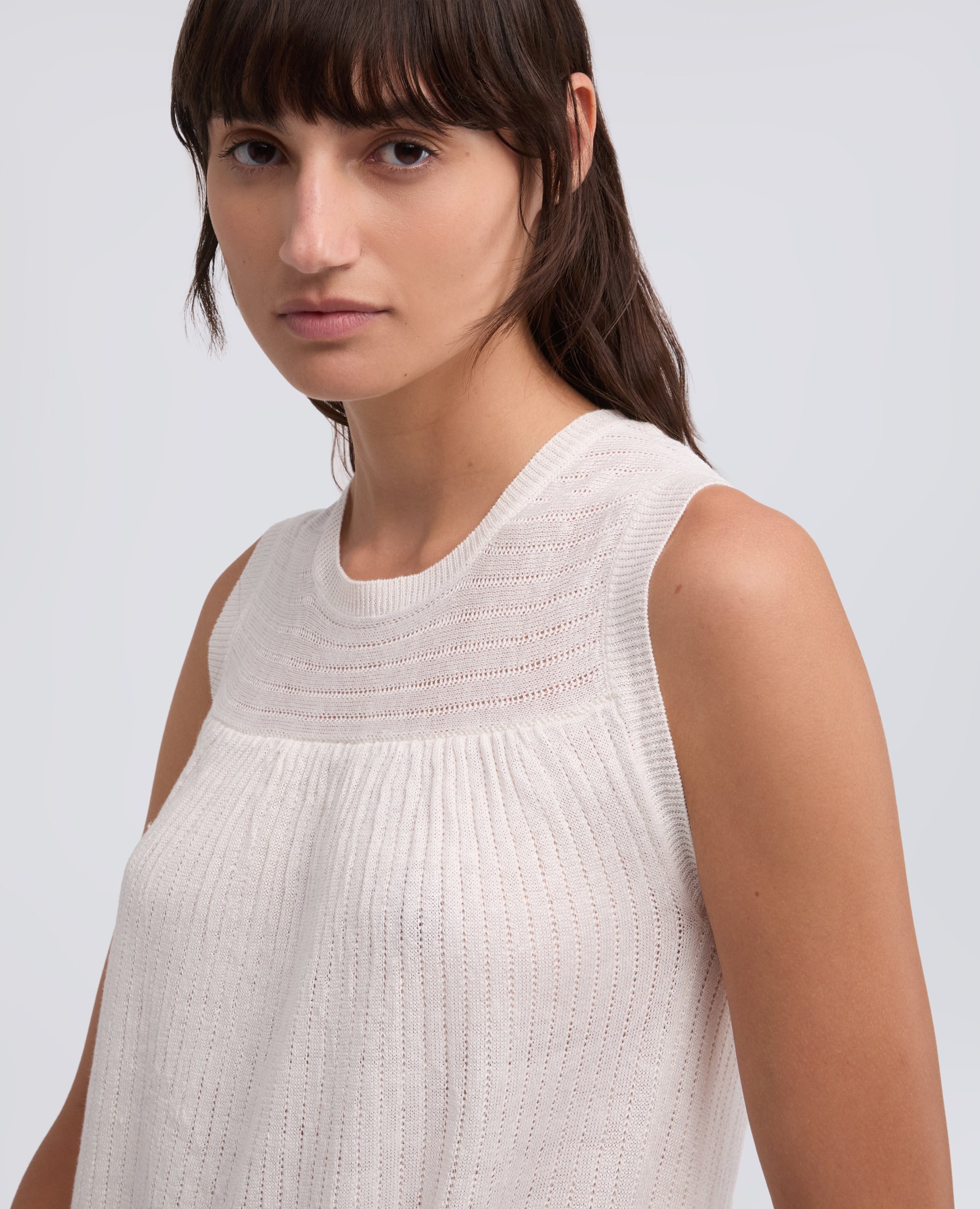 ABITO GIROCOLLO SENZA MANICHE IN FILATO DI PURO LINO-NATURALE-NATURAL-NATURAL-NATURLICH-NATUREL