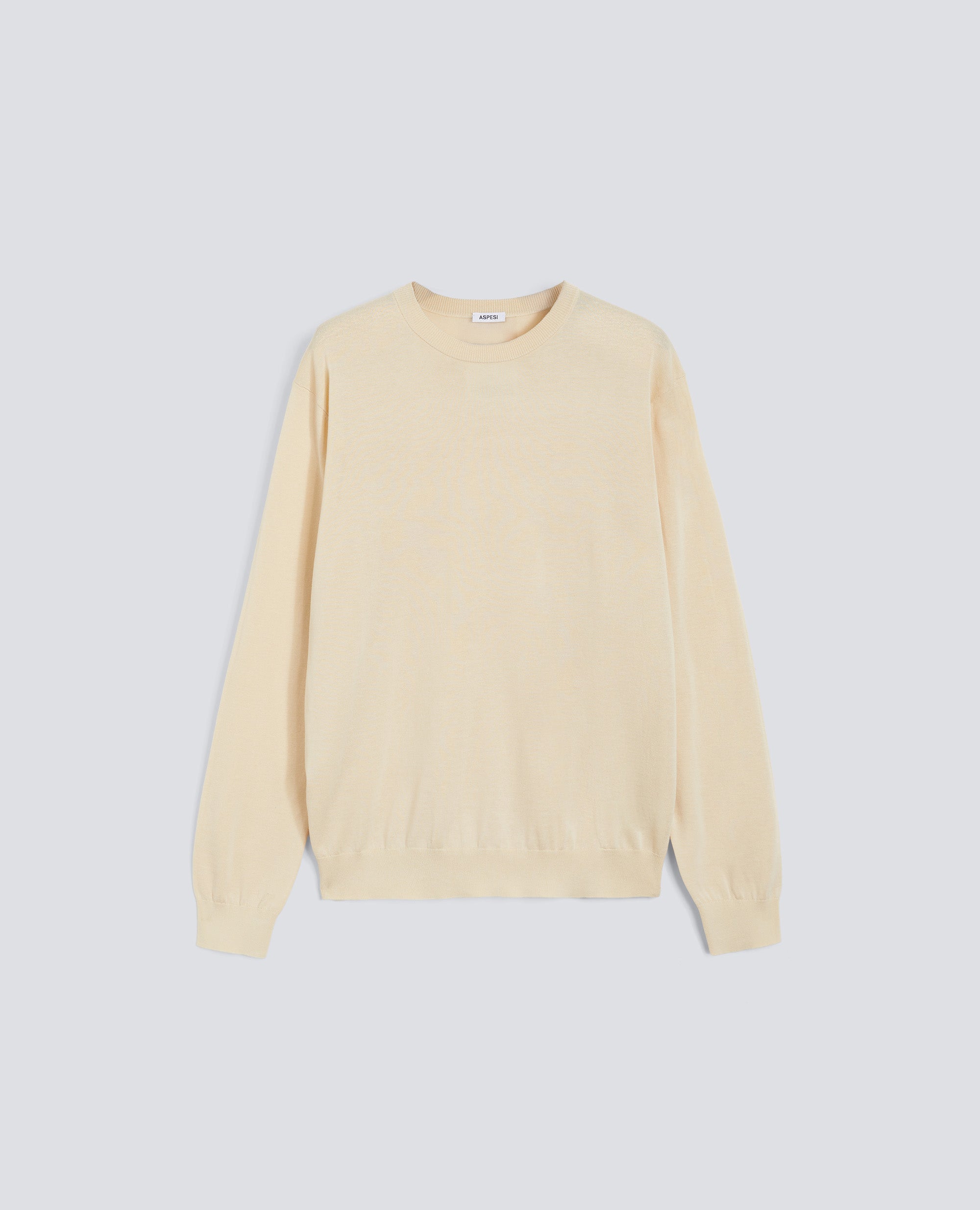 MAGLIA GIROCOLLO A MANICHE LUNGHE IN MISTO COTONE, SETA E LINO-NATURALE-NATURAL-NATURAL-NATURLICH-NATUREL