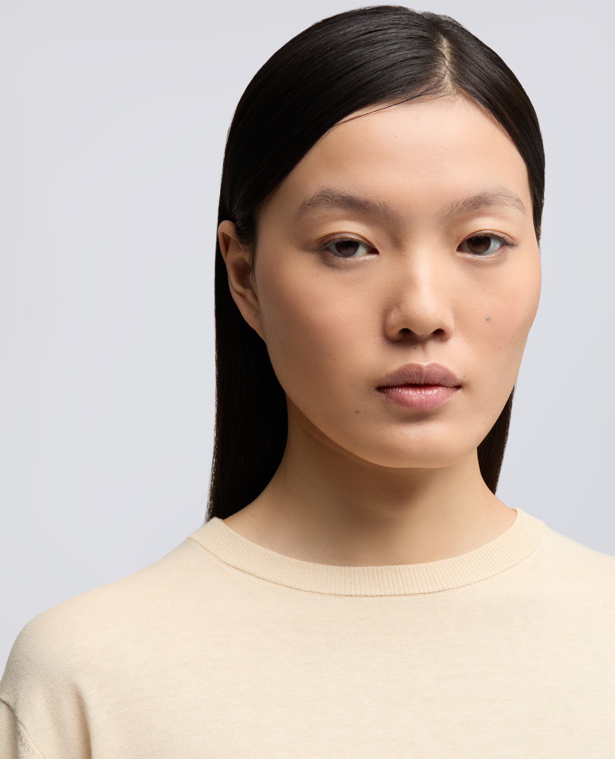 MAGLIA GIROCOLLO A MANICHE LUNGHE IN MISTO COTONE, SETA E LINO-NATURALE-NATURAL-NATURAL-NATURLICH-NATUREL