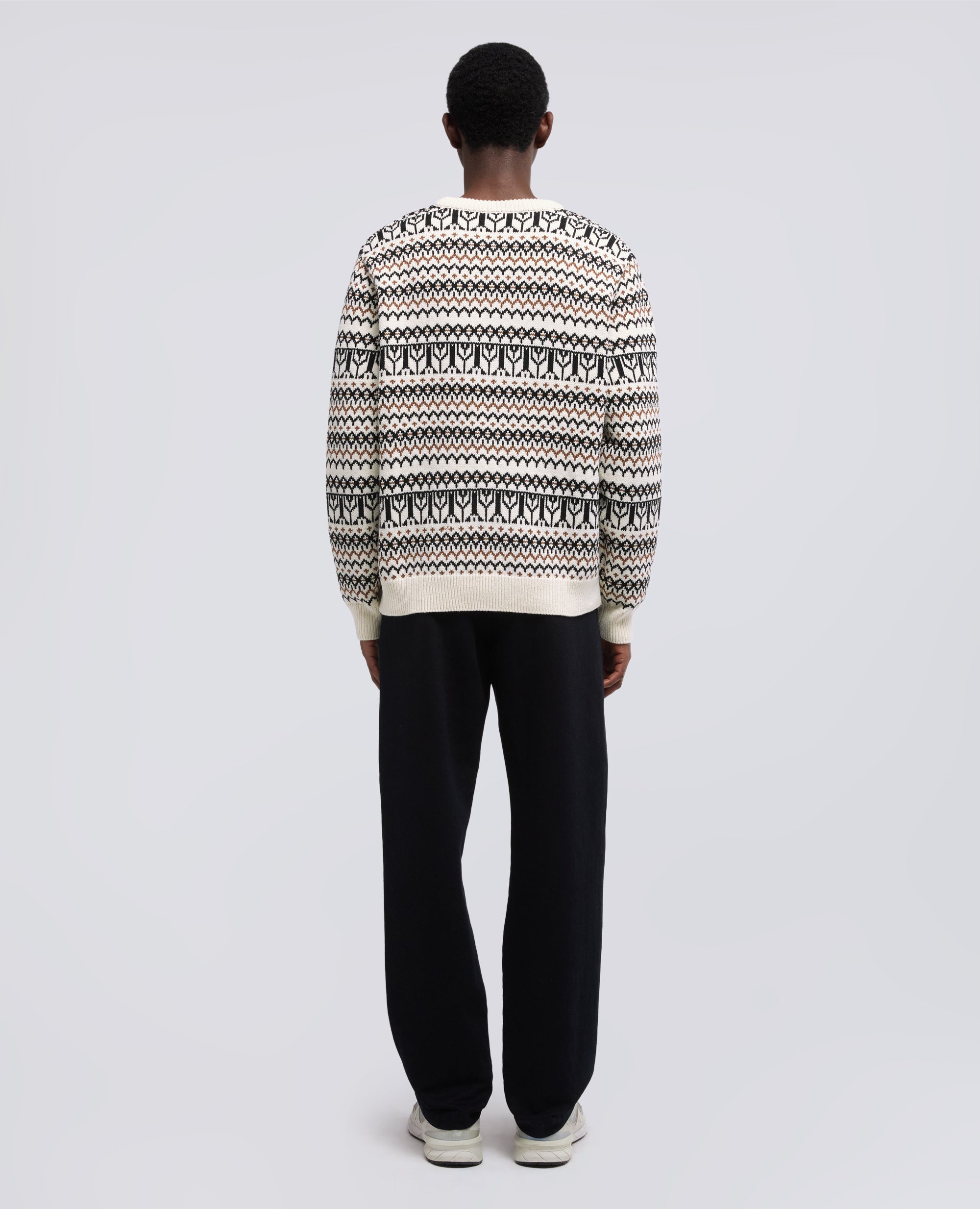 MAGLIA GIROCOLLO+D:FA MANICHE LUNGHE IN MISTO COTONE-FONDO NATURALE-NATURAL BACKGROUND-FONDO NATURAL-UNT NATUR-FOND NATUREL