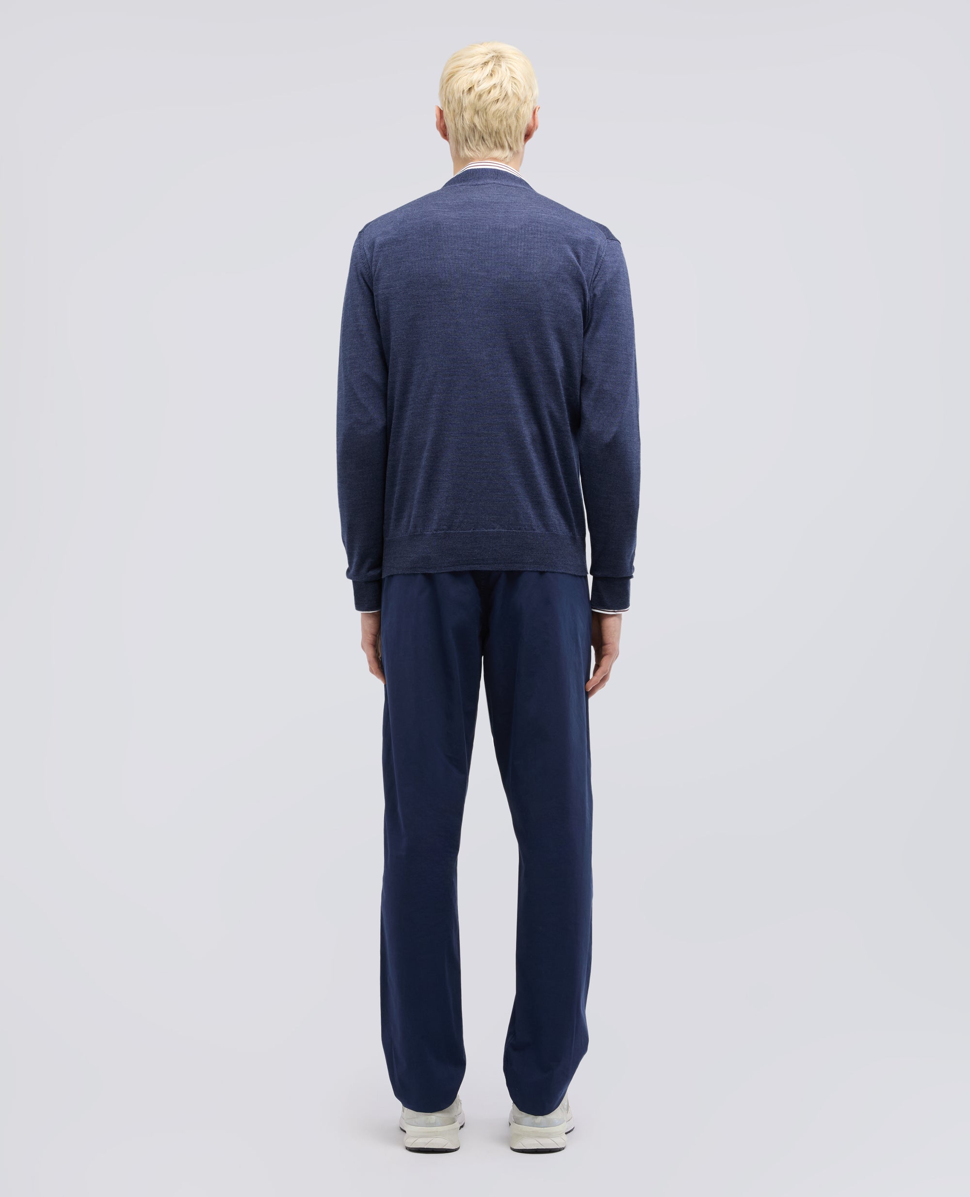 CARDIGAN IN LANA E SETA-AVIO-AIR FORCE BLUE-AZUL MILITAR-AIR-BLEU AVIATION