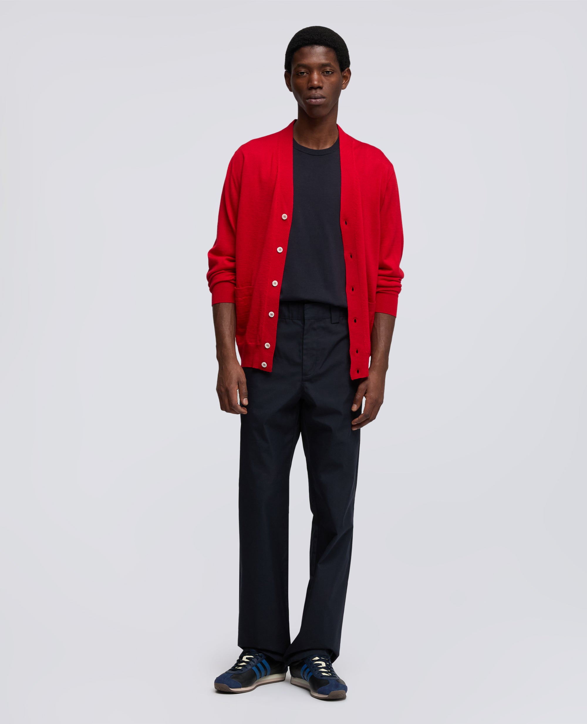 CARDIGAN IN LANA E SETA-ROSSO-RED-ROJO-ROT-ROUGE