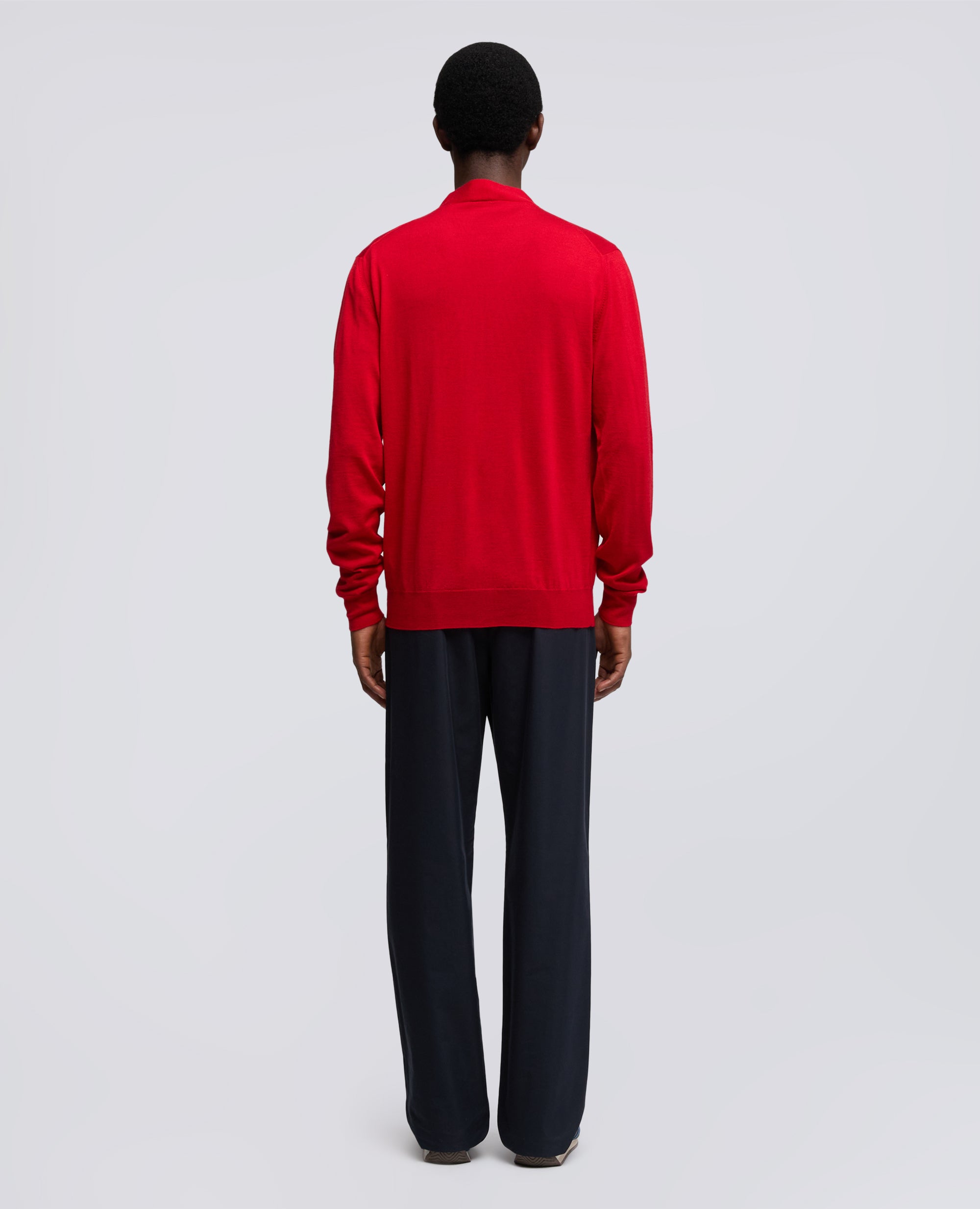 CARDIGAN IN LANA E SETA-ROSSO-RED-ROJO-ROT-ROUGE