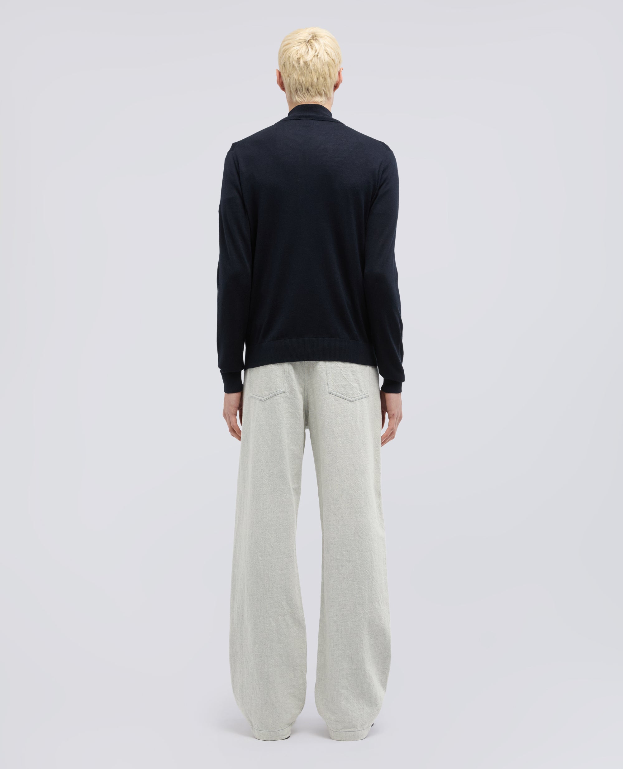 MAGLIA CON ZIP IN MISTO SETA-COTONE- CASHMERE-BLU BLACK-BLACK NAVY-BLU BLACK-BLU BLACK-BLU BLACK