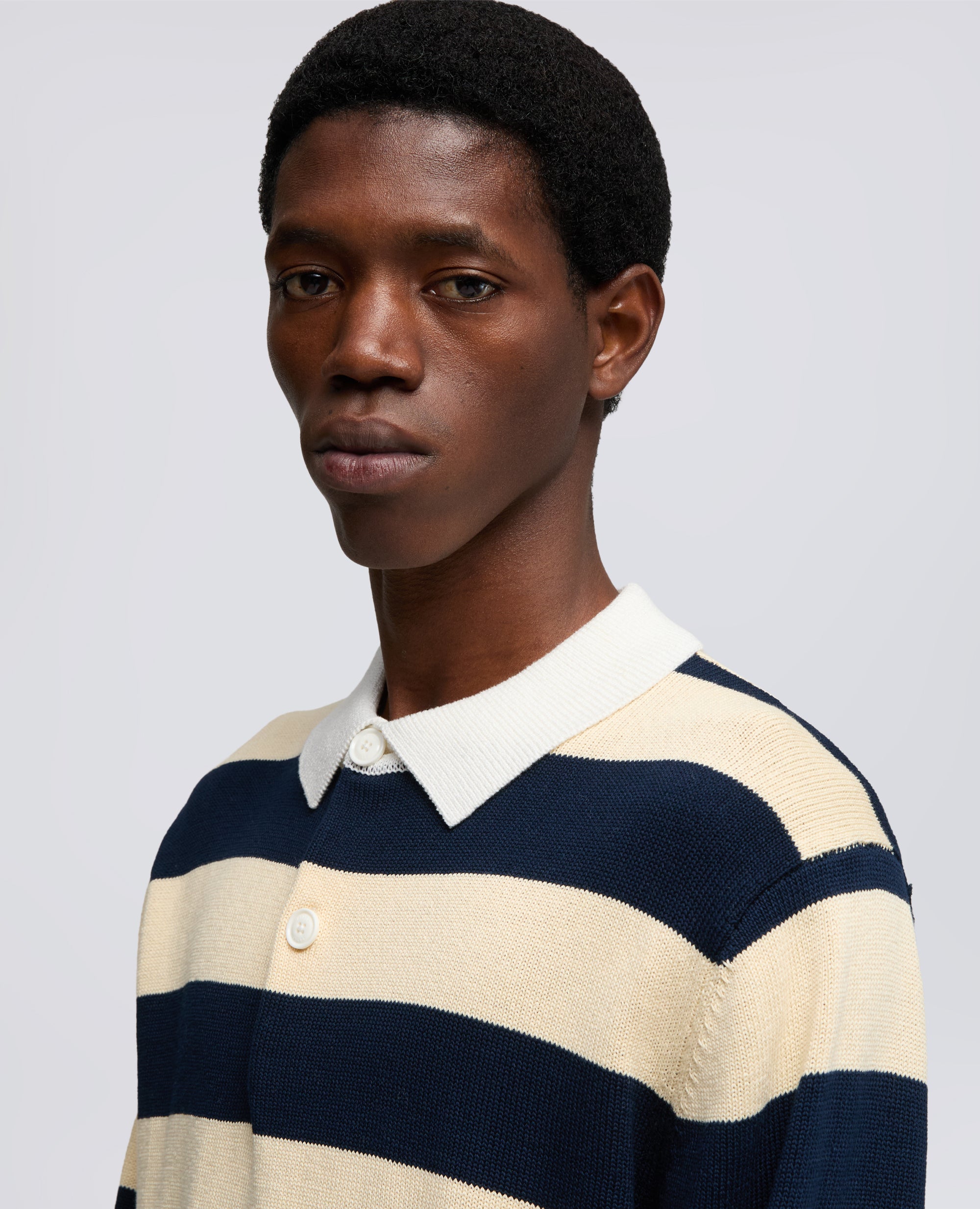 POLO A MANICHE LUNGHE IN FILATO DI COTONE-CORDA/BLU-CORDA/BLU-CORDA/BLU-CORDA/BLU-CORDA/BLU