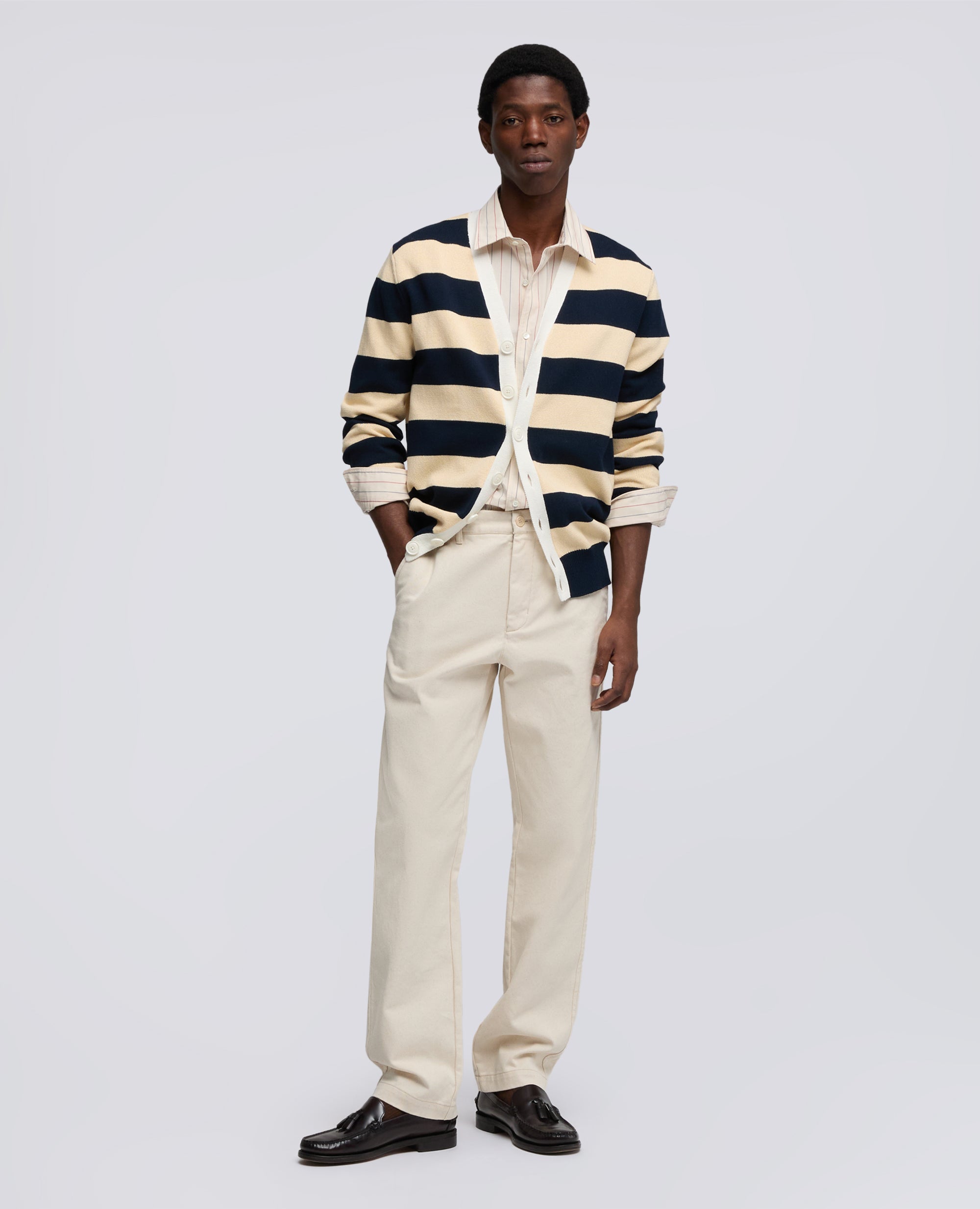 CARDIGAN IN FILATO DI COTONE-CORDA/BLU-CORDA/BLU-CORDA/BLU-CORDA/BLU-CORDA/BLU