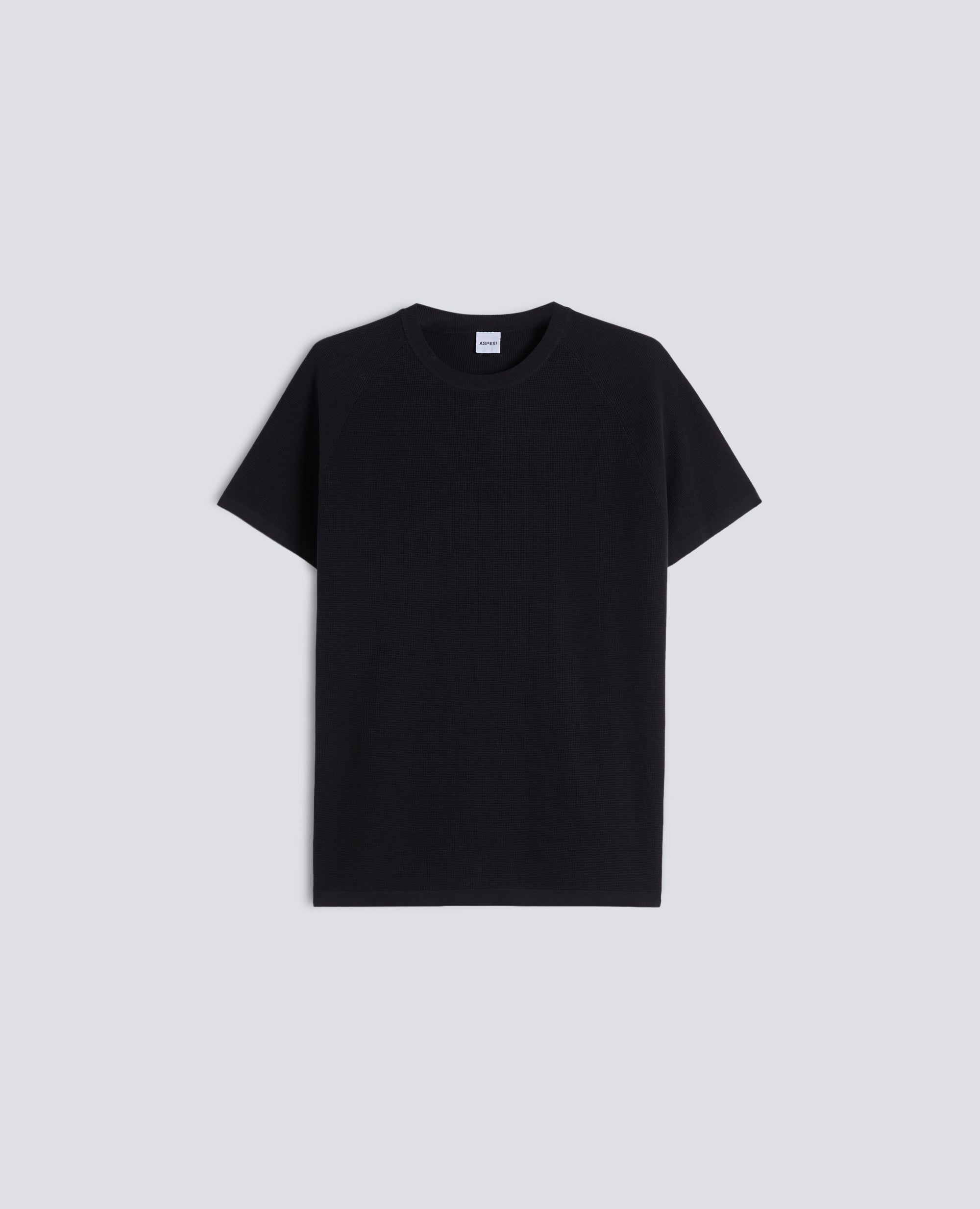 MAGLIA RAGLAN IN MICRO WAFFLE DI COTONE-NAVY-NAVY-AZUL MARINO-NAVY-NAVY