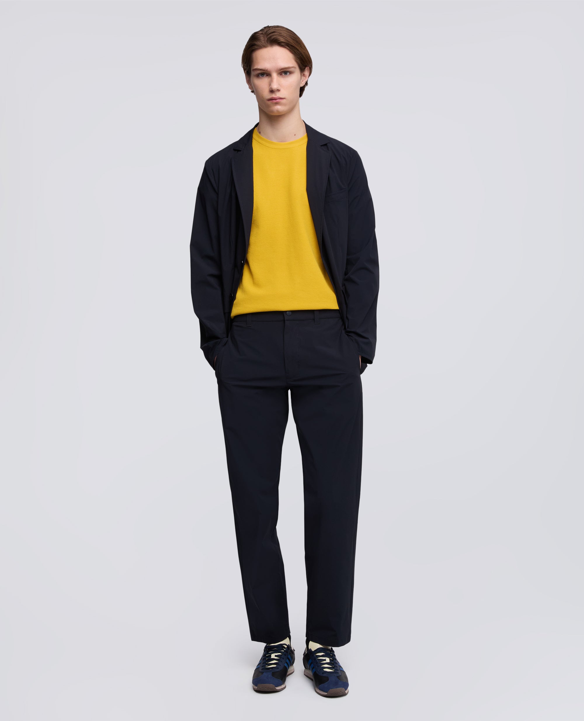 MAGLIA RAGLAN IN MICRO WAFFLE DI COTONE-GIALLO-YELLOW-AMARILLO-GELB-JAUNE