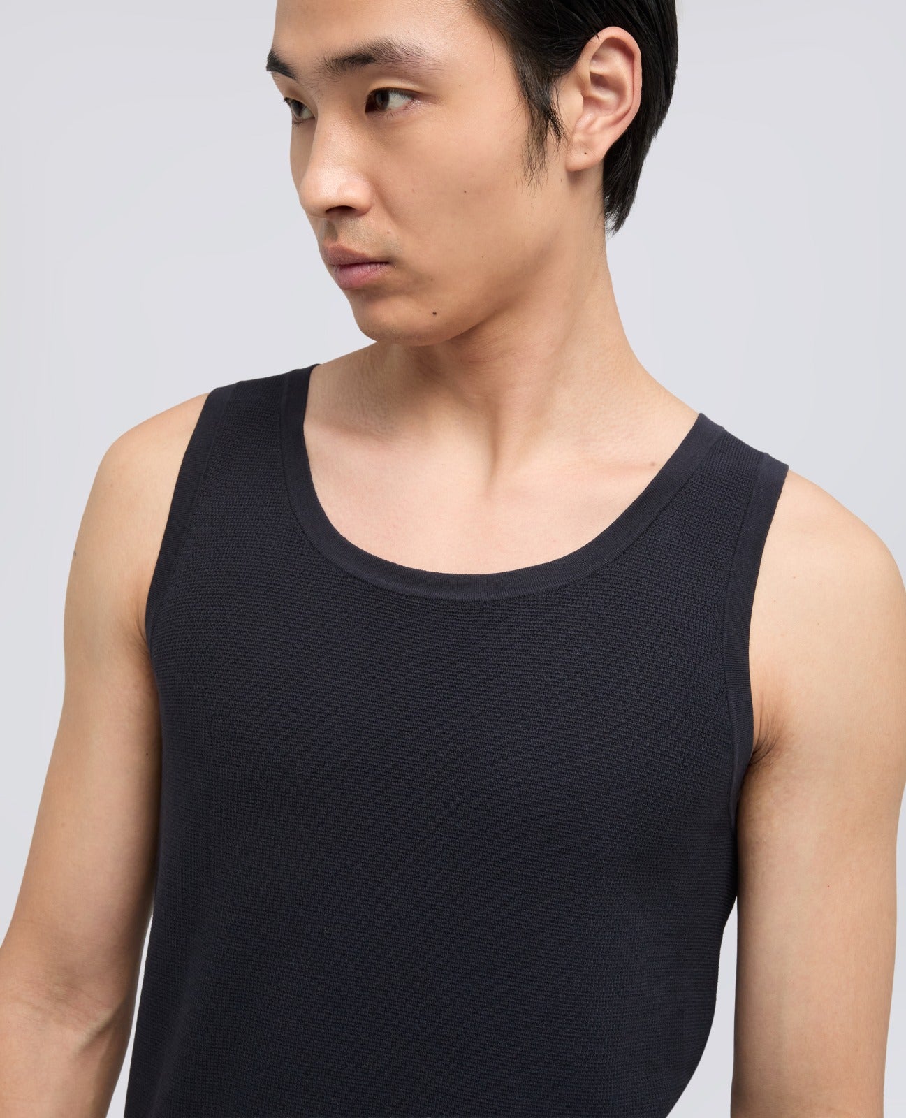 CANOTTA IN FILATO DI PURO COTONE-NAVY-NAVY-AZUL MARINO-NAVY-NAVY