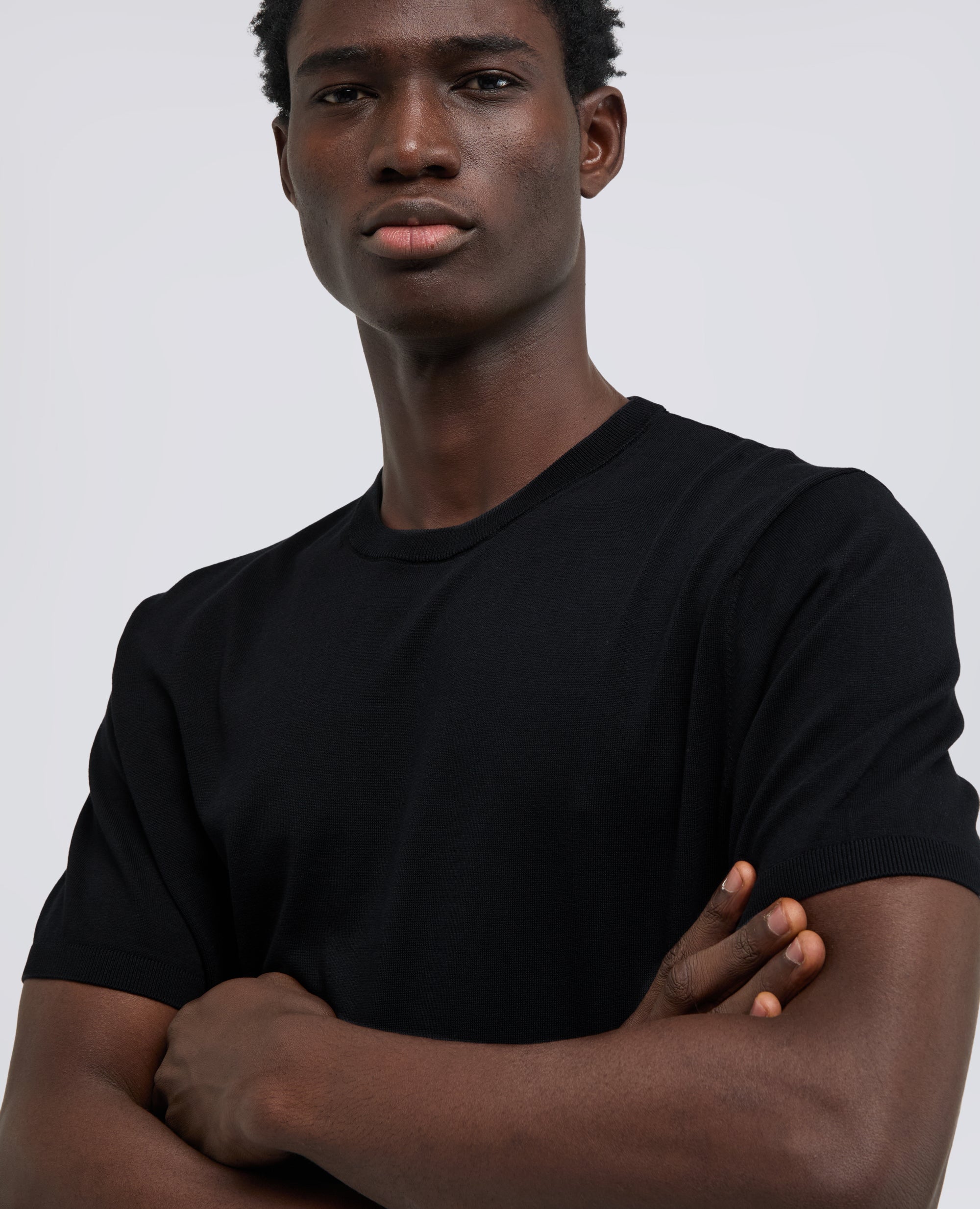 T-SHIRT IN COTONE-NERO-BLACK-NEGRO-SCHWARZ-NOIR