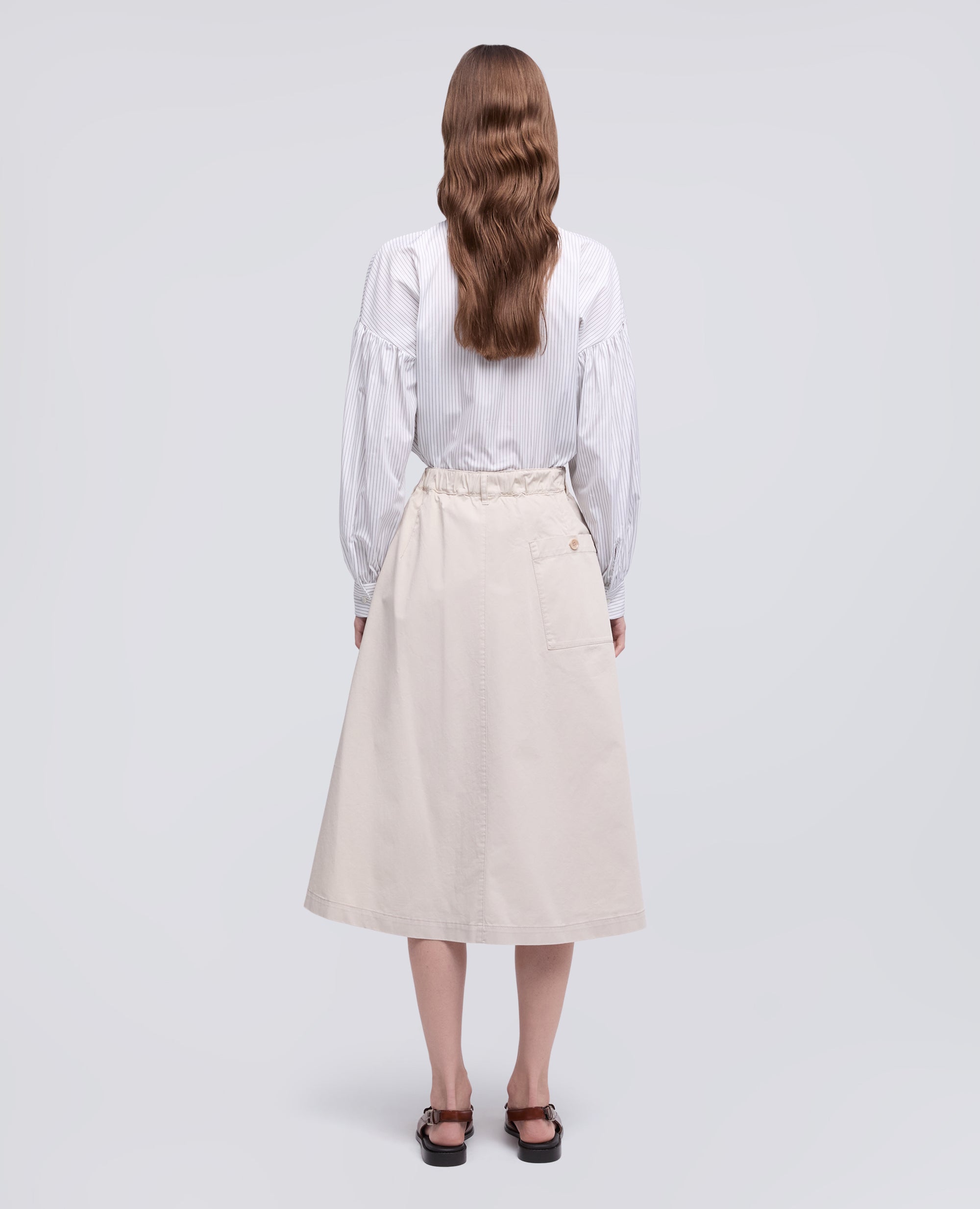 Gonna in extra fine twill di cotone - AA Capsule Collection-GESSO-CHALK-GESSO-GESSO-GESSO