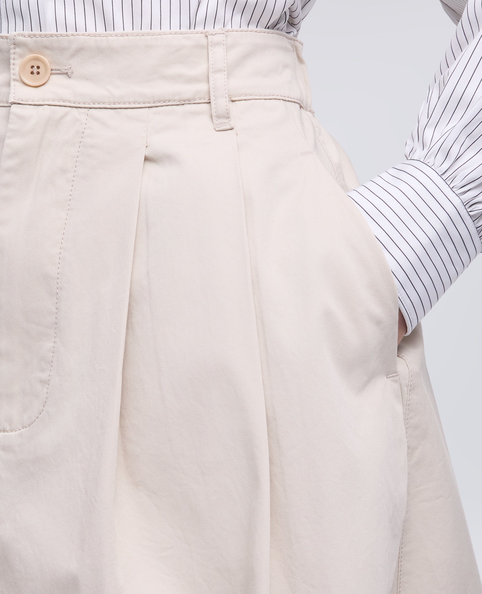 Gonna in extra fine twill di cotone - AA Capsule Collection-GESSO-CHALK-GESSO-GESSO-GESSO