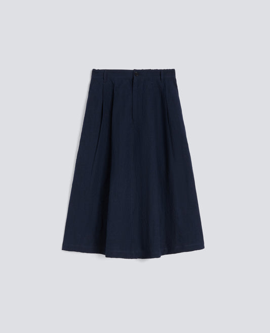 Gonna in tela di lino/cotone - AA Capsule Collection-NAVY-NAVY-AZUL MARINO-NAVY-NAVY