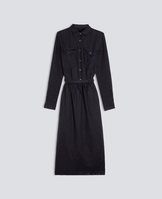 Abito in lino leggero tinto capo - AA Capsule Collection-NAVY-NAVY-AZUL MARINO-NAVY-NAVY