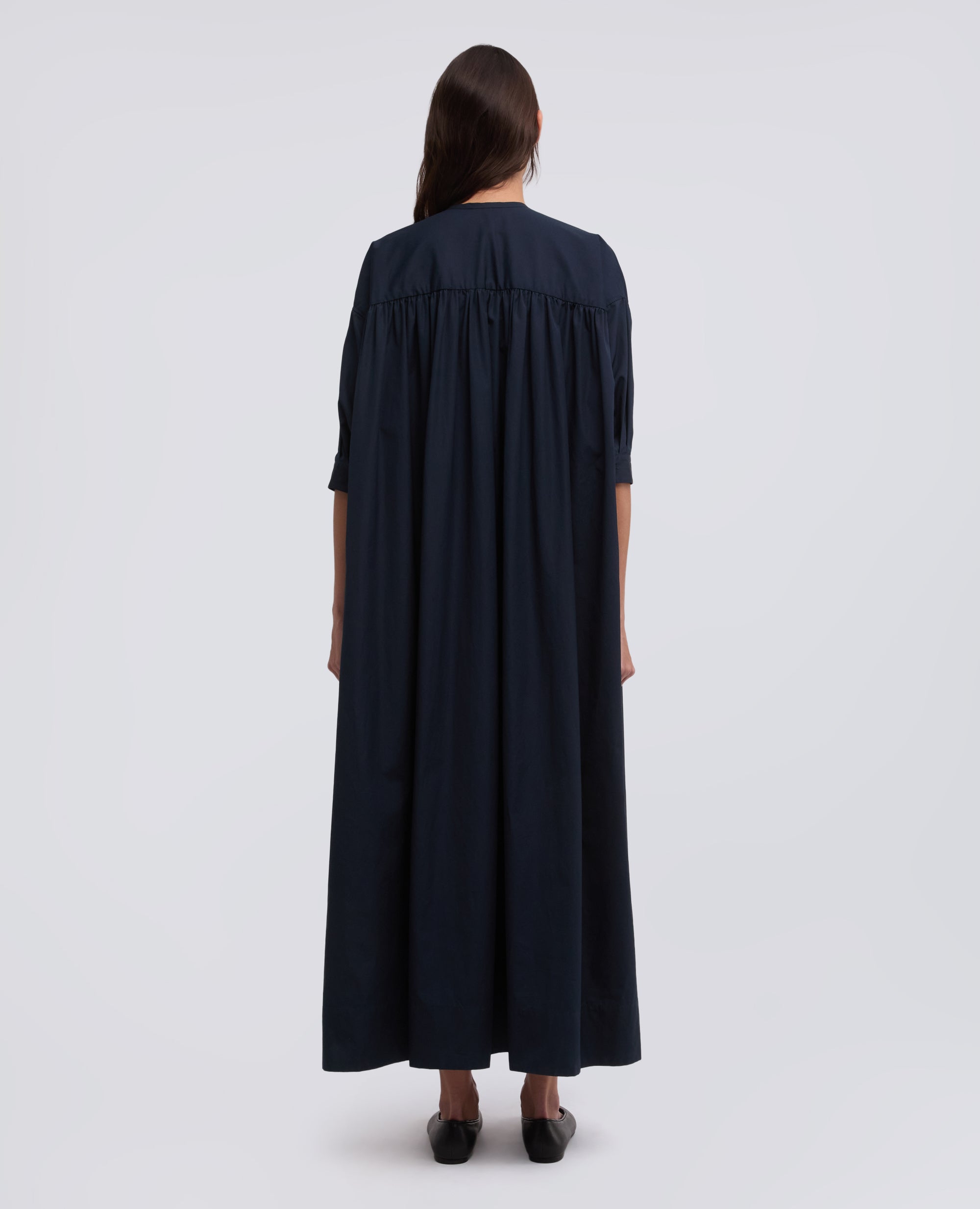 Abito in popeline cotone tinto pezza - AA Capsule Collection-NAVY-NAVY-AZUL MARINO-NAVY-NAVY