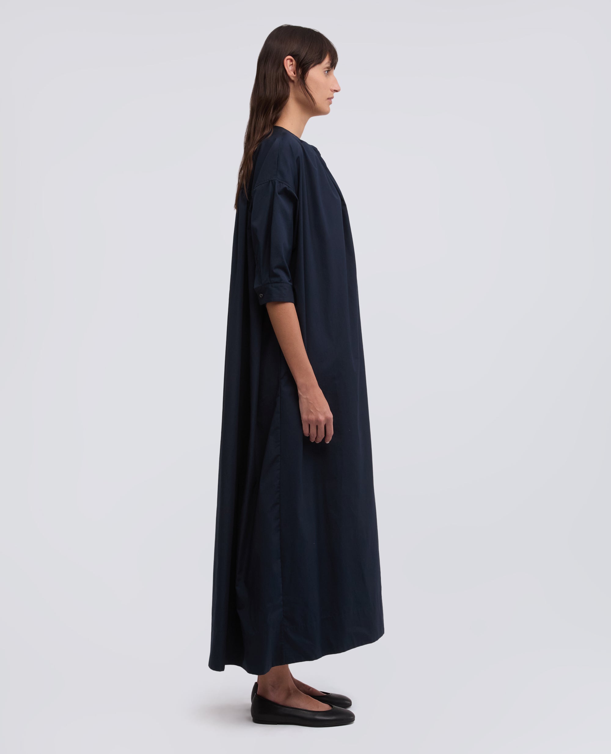 Abito in popeline cotone tinto pezza - AA Capsule Collection-NAVY-NAVY-AZUL MARINO-NAVY-NAVY