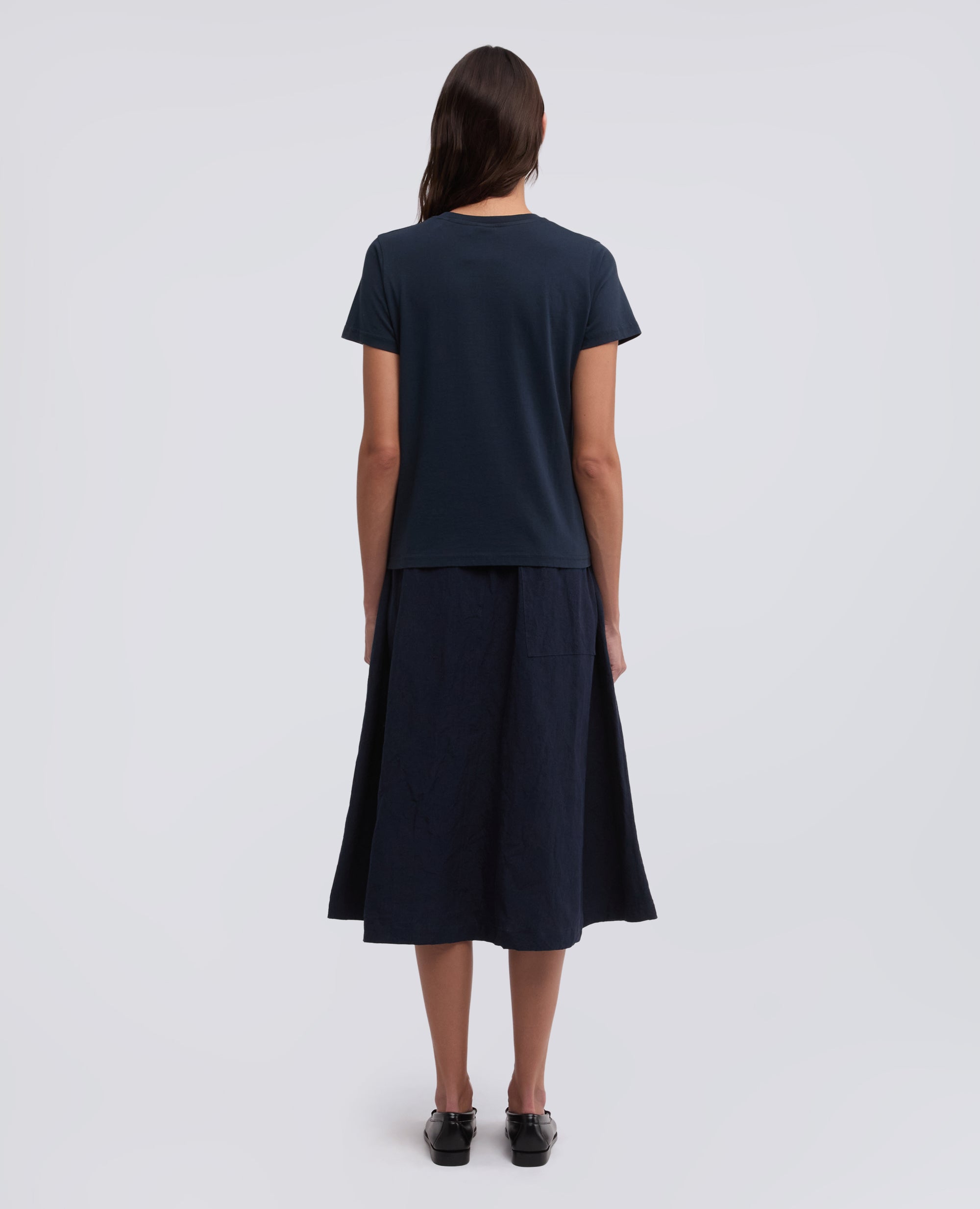 T-shirt in jersey di cotone con stampa "silenzio" in giapponese - AA Capsule Collection-NAVY-NAVY-AZUL MARINO-NAVY-NAVY