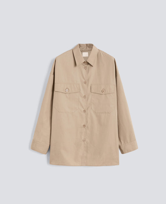 Camicia in popeline cotone tinto pezza - AA Capsule Collection-COLONIALE-COLONIAL BEIGE-COLONIAL-KOLONIALBEIGE-COLONIAL