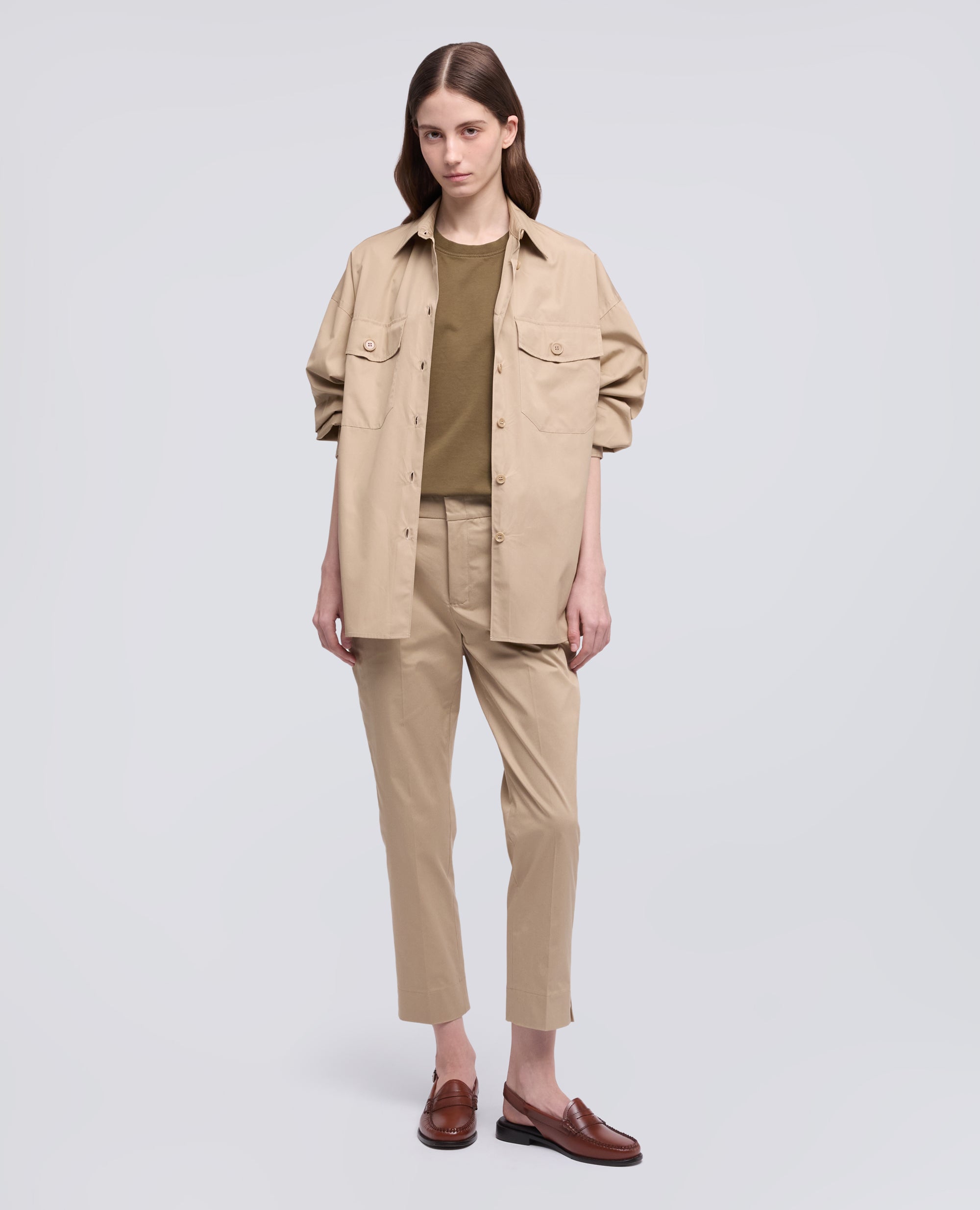 Camicia in popeline cotone tinto pezza - AA Capsule Collection-COLONIALE-COLONIAL BEIGE-COLONIAL-KOLONIALBEIGE-COLONIAL