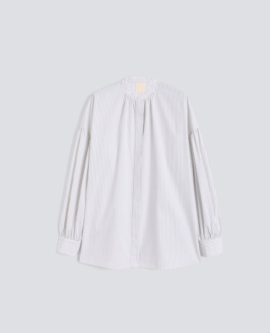 Camicia in popeline cotone rigato - AA Capsule Collection-RIGA NERA-BLACK STRIPED-RAYA NEGRA-STREIFEN SCHWARZ-RAYURE NOIRE