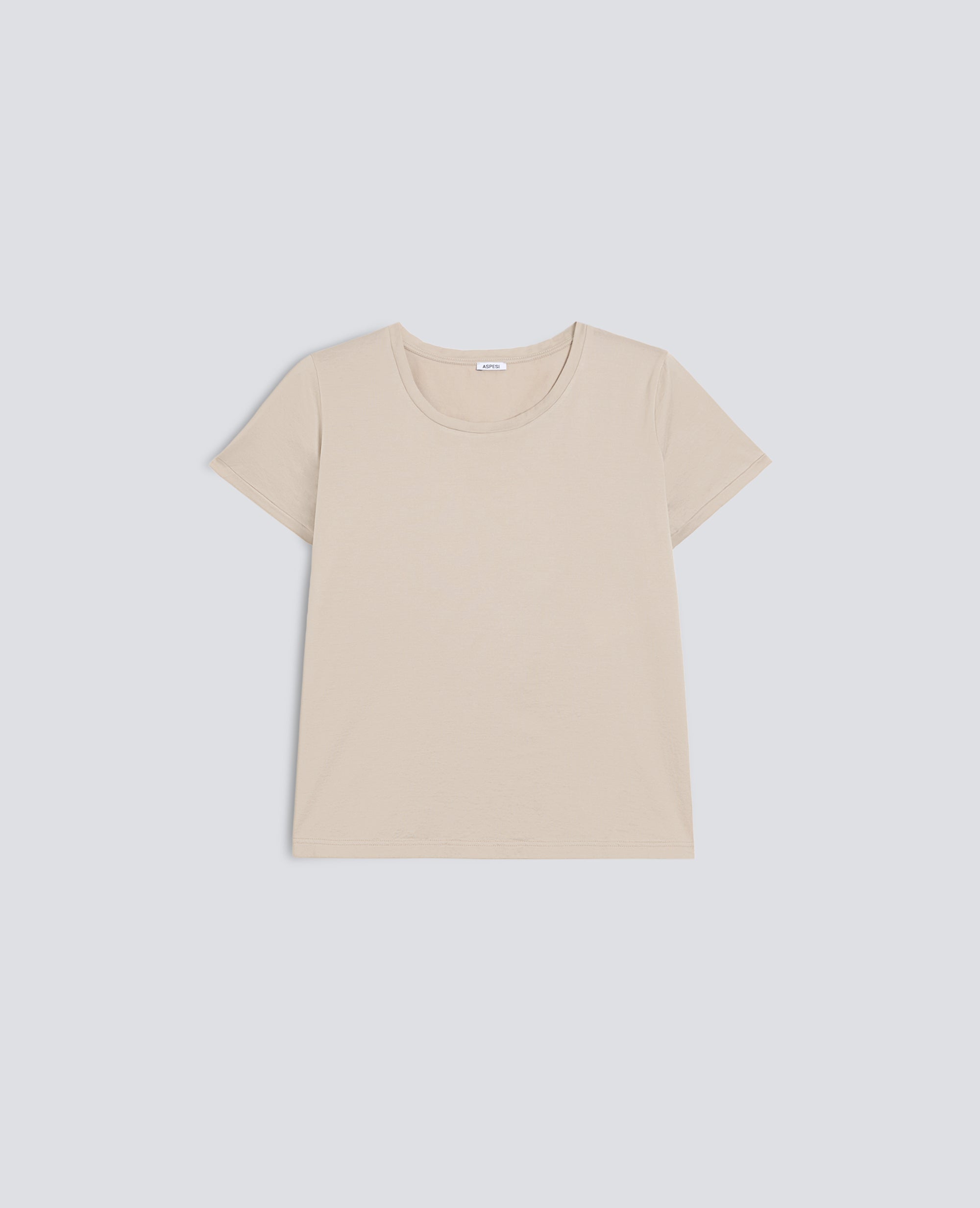 T-SHIRT IN JERSEY DI COTONE-SABBIA-SAND-ARENA-SAND-SABLE