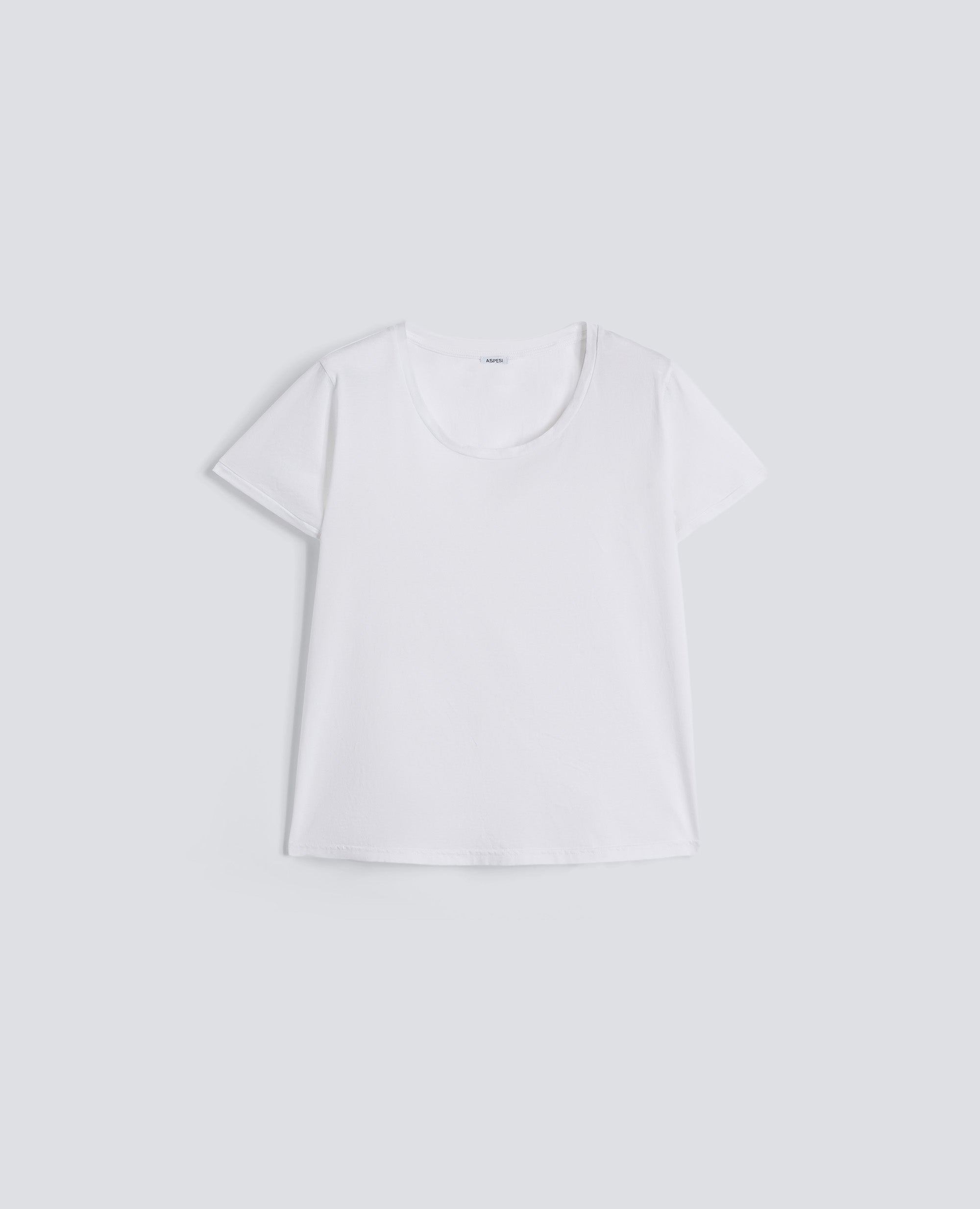 T-SHIRT IN JERSEY DI COTONE-BIANCO-WHITE-BLANCO-WEISS-BLANC