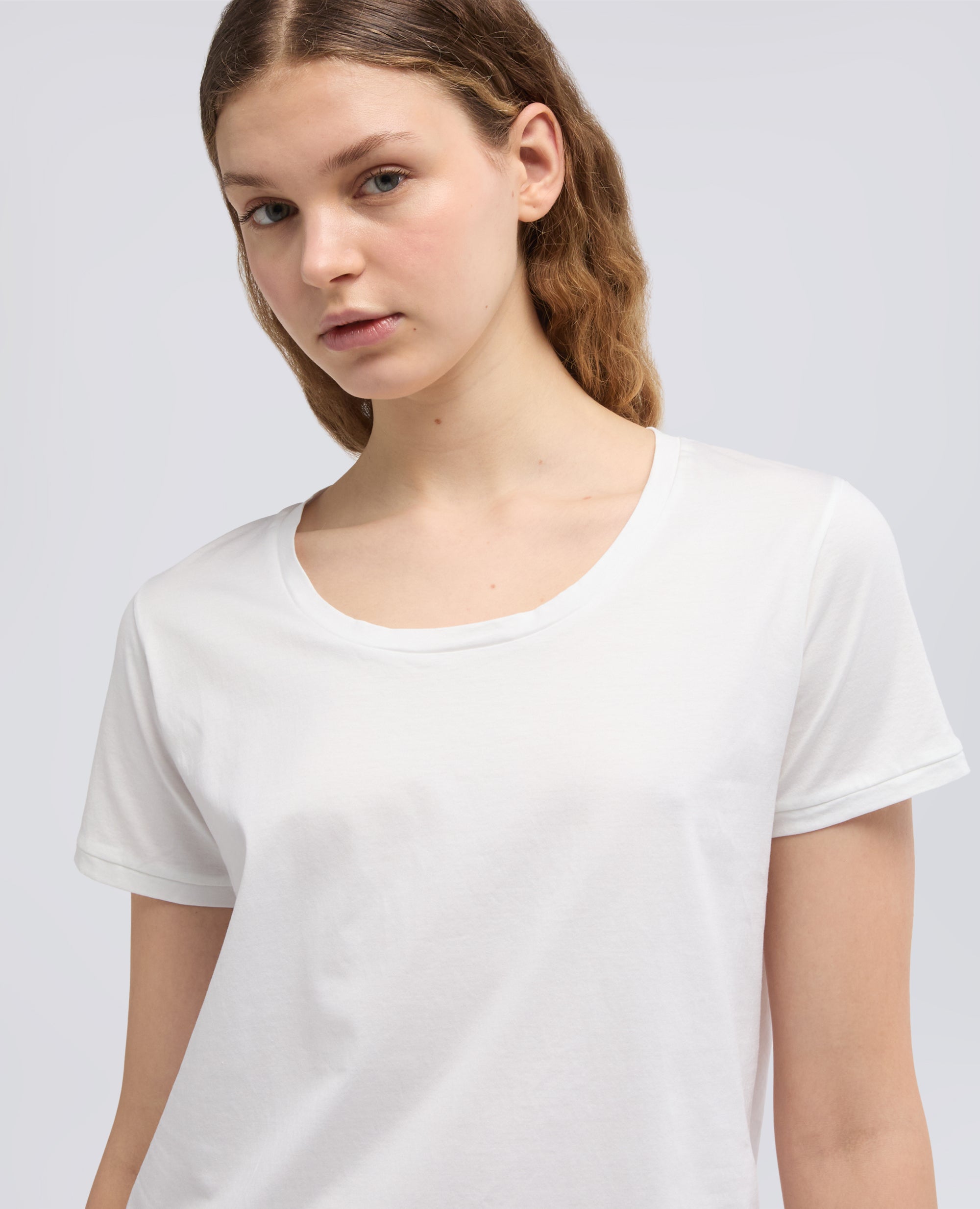 T-SHIRT IN JERSEY DI COTONE-BIANCO-WHITE-BLANCO-WEISS-BLANC