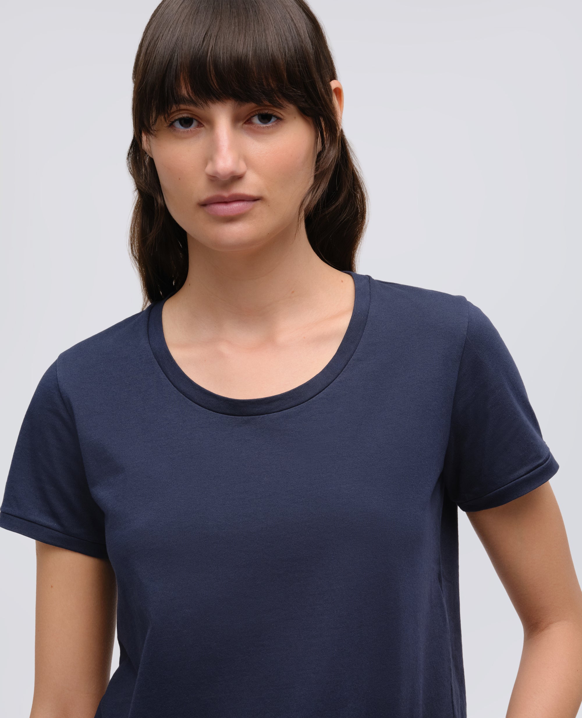 T-SHIRT IN JERSEY DI COTONE-BLU-BLUE-AZUL-BLAU-BLEU