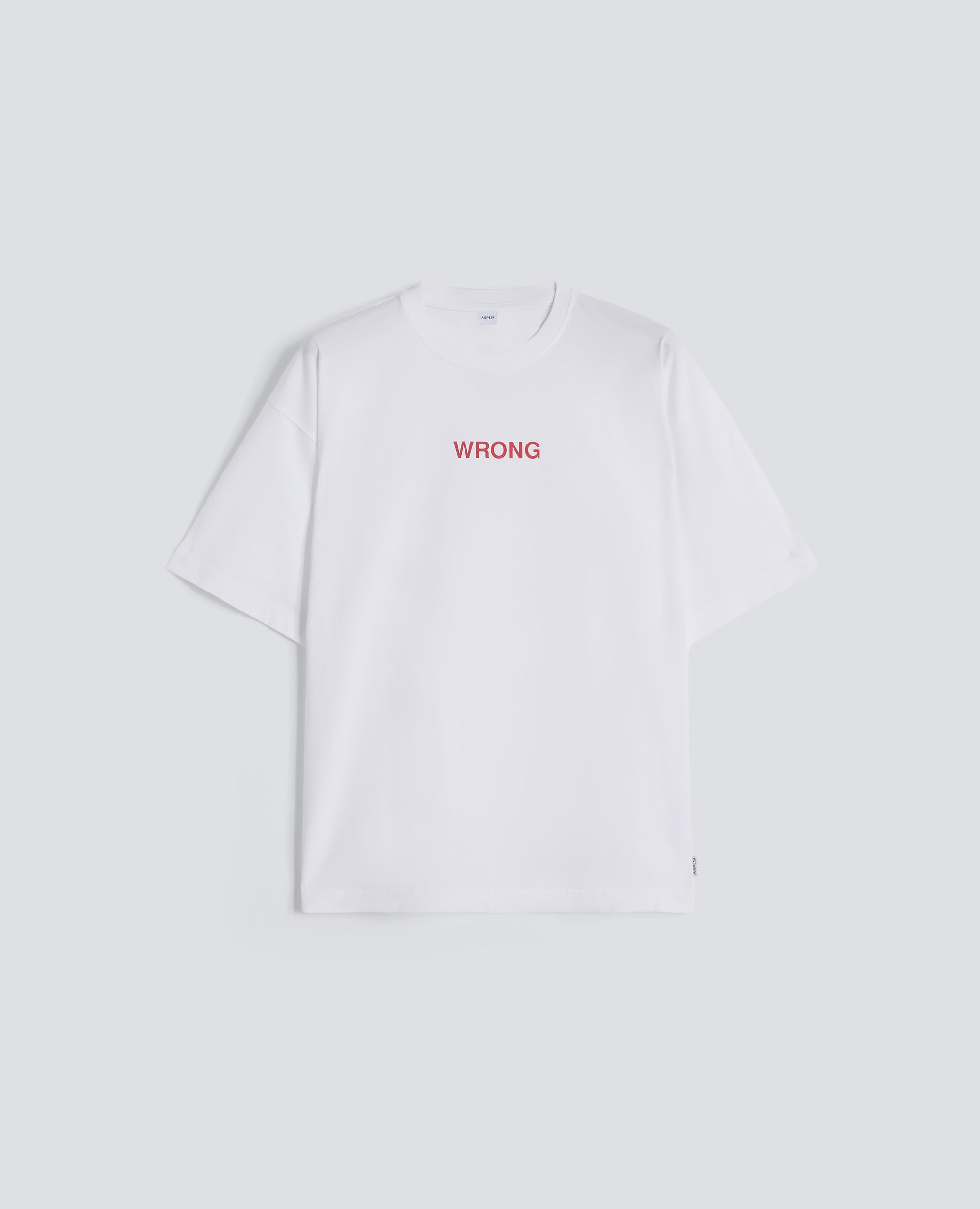 T-SHIRT IN JERSEY DI COTONE CON STAMPA "WRONG"-BIANCO-WHITE-BLANCO-WEISS-BLANC