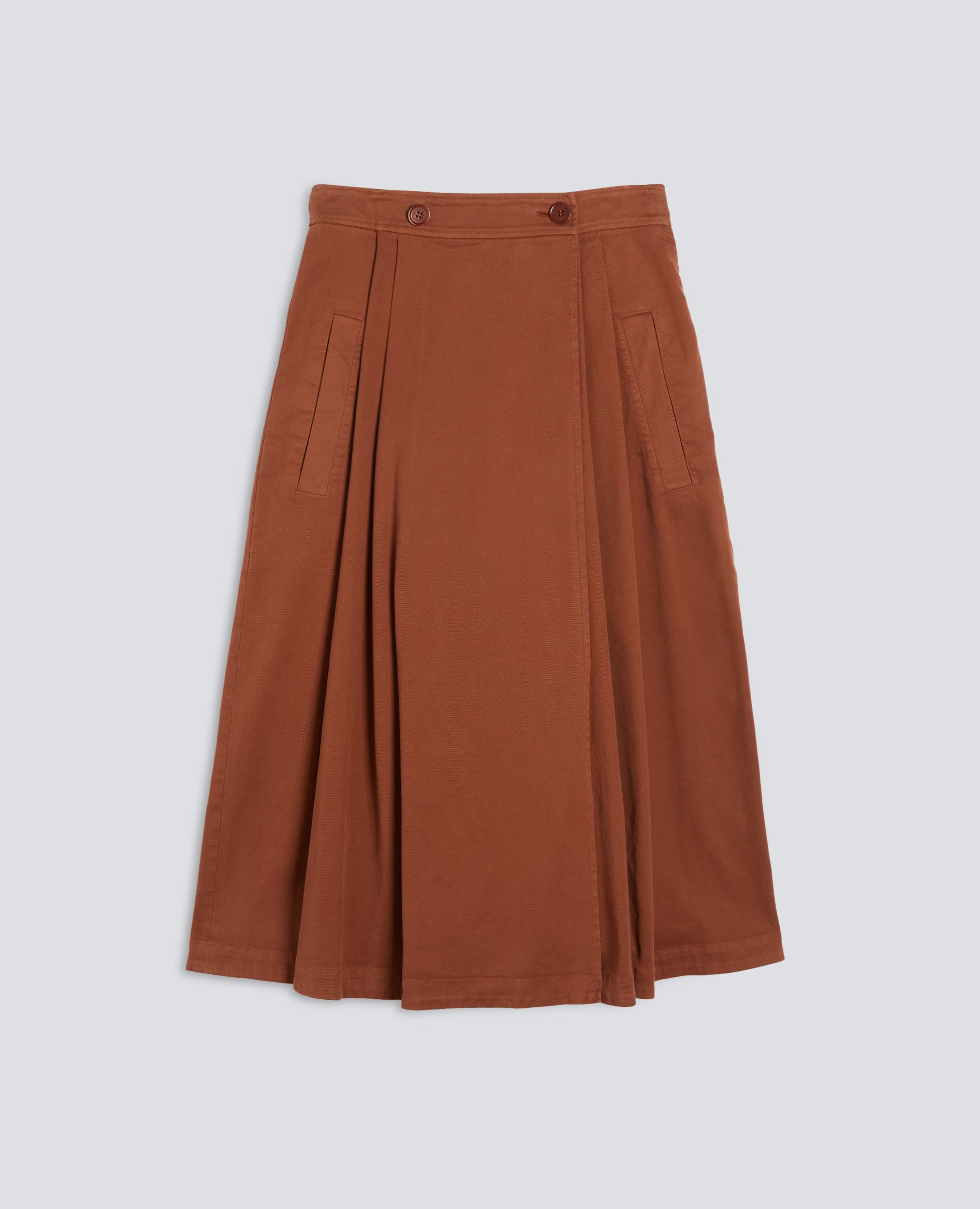 GONNA PANTALONE IN GABARDINA DI COTONE-MARRONE-BROWN-MARR¢N-BRAUN-MARRON