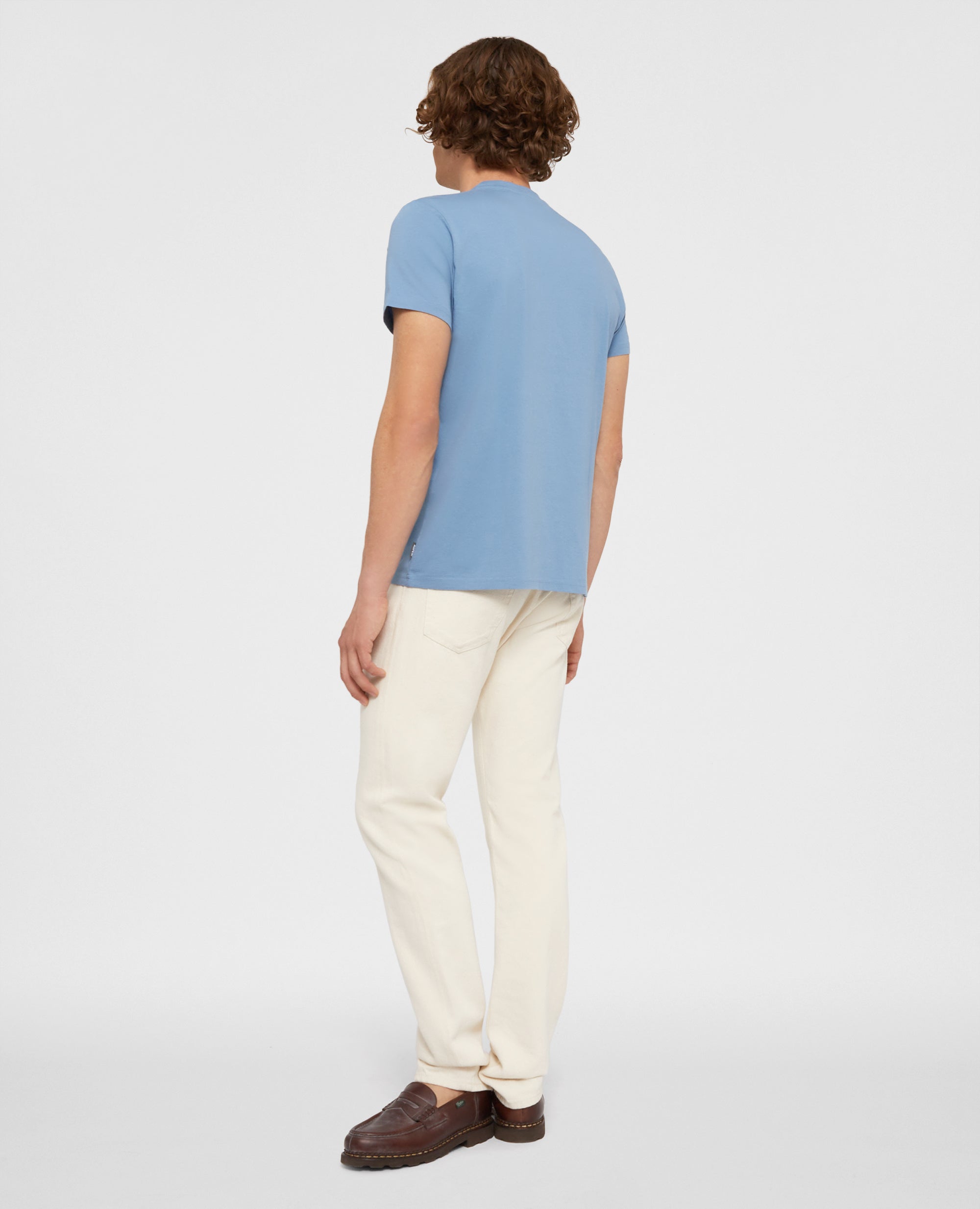 t-shirt in jersey di cotone-AZZURRO-SKY BLUE-AZUL CLARO-HIMMELBLAU-BLEU CIEL