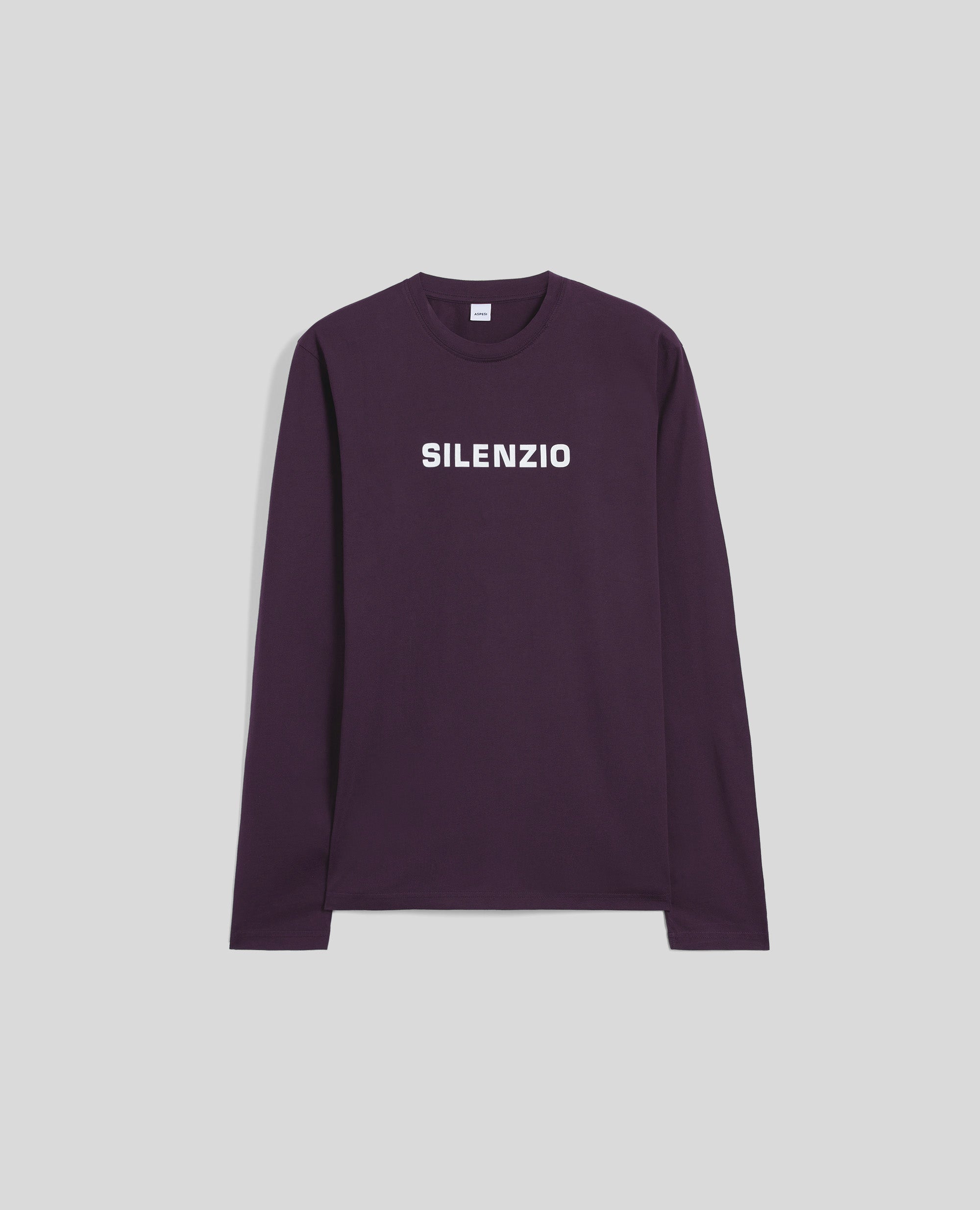 T-SHIRT A MANICHE LUNGHE SILENZIO-BORDEAUX-BURGUNDY-BURDEOS-BURGUNDERROT-BORDEAUX