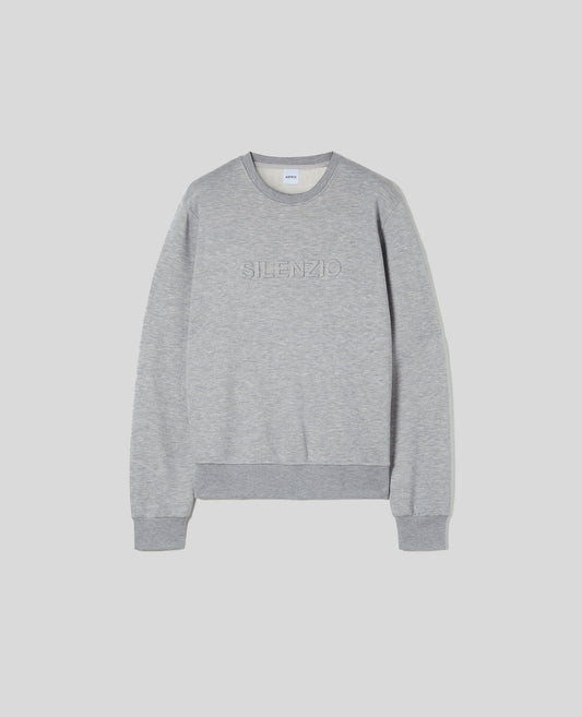 FELPA GIROCOLLO IN COTONE GARZATO-GRIGIO-GREY-GRIS-GRAU-GRIS