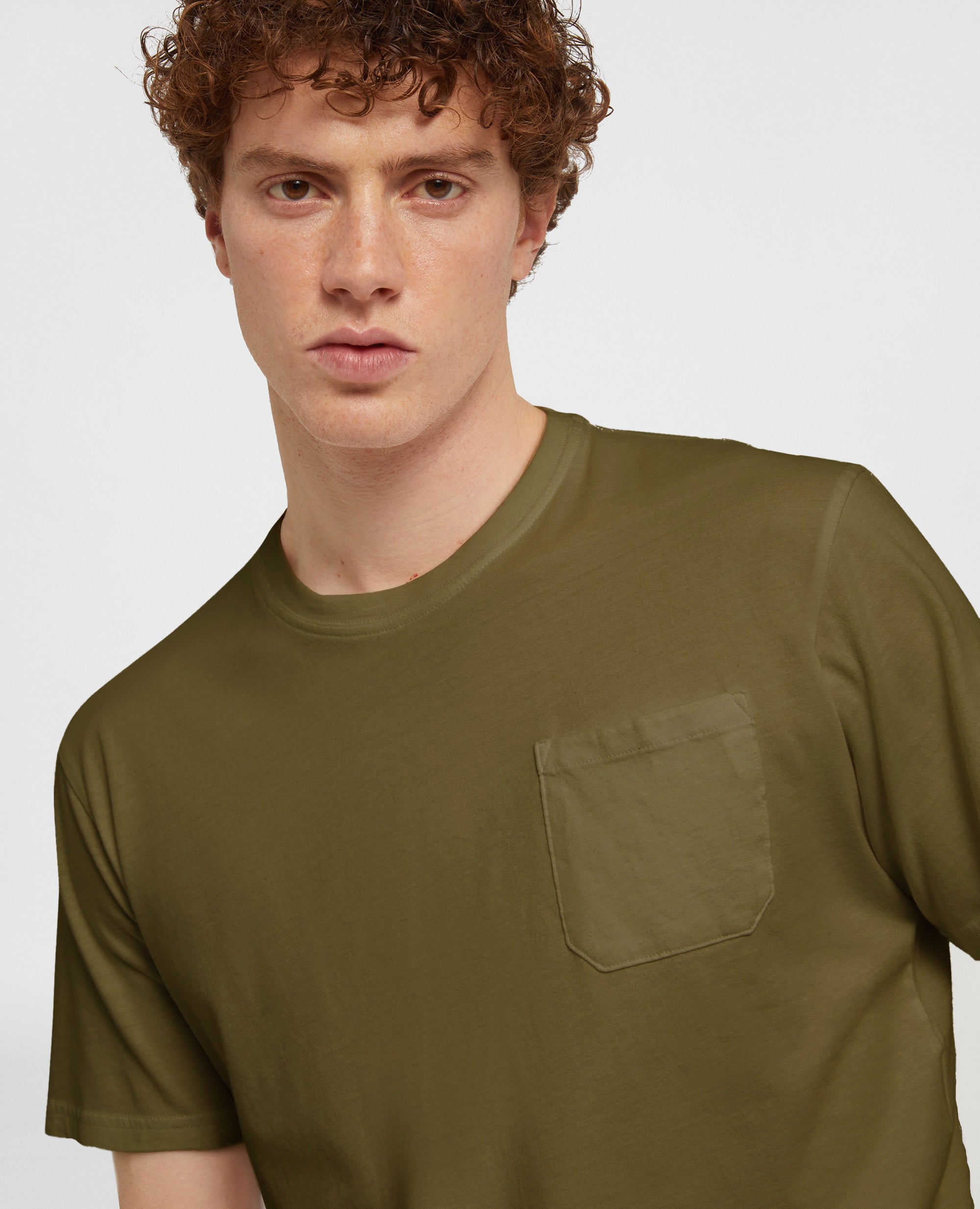 T-SHIRT GIROCOLLO IN JERSEY-MILITARE-MILITARY-MILITAR-MILITAR-MILITAIRE