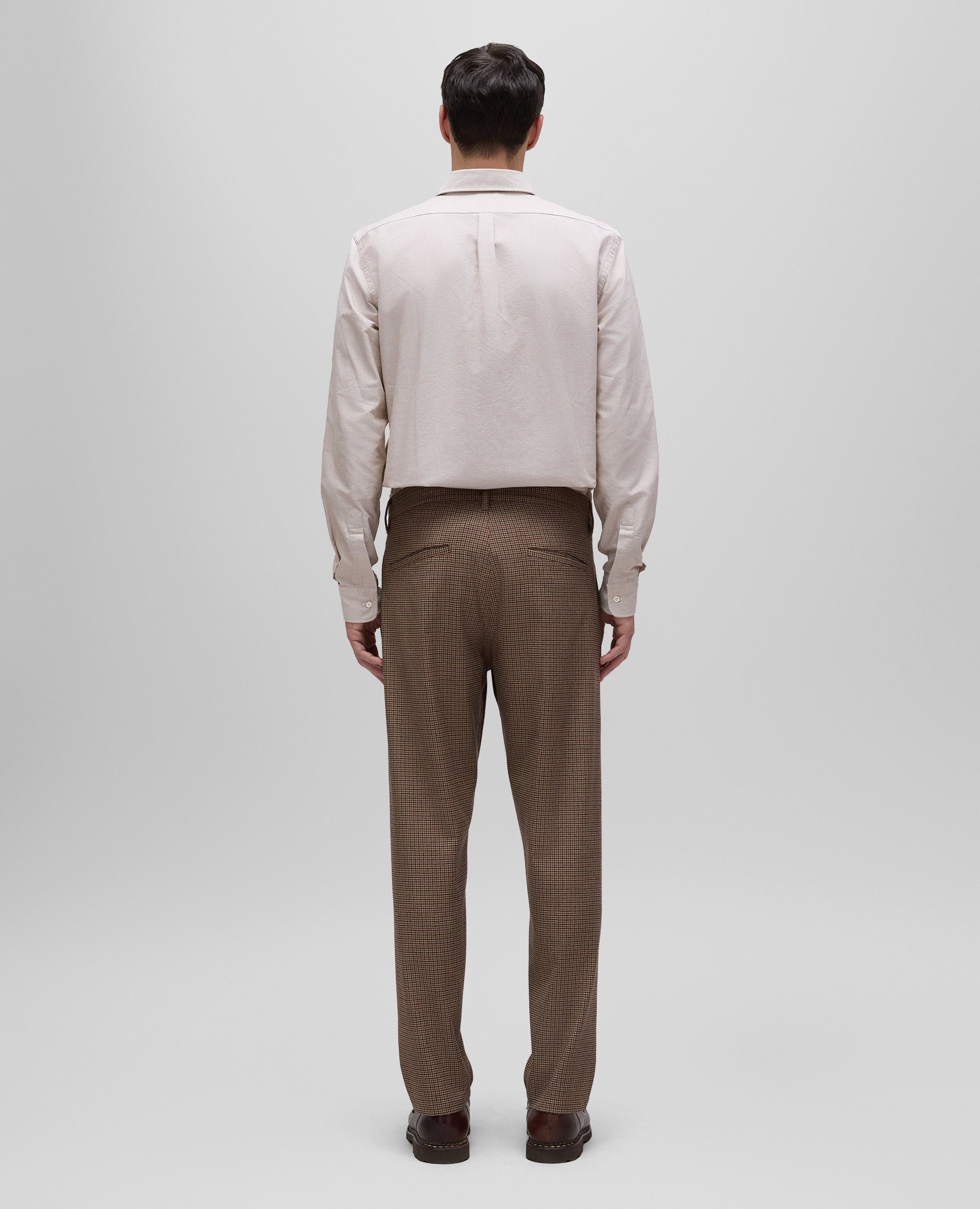 PANTALONE CHINO IN MISTO LANA CHECK-BEIGE-BEIGE-BEIS-BEIGE-BEIGE