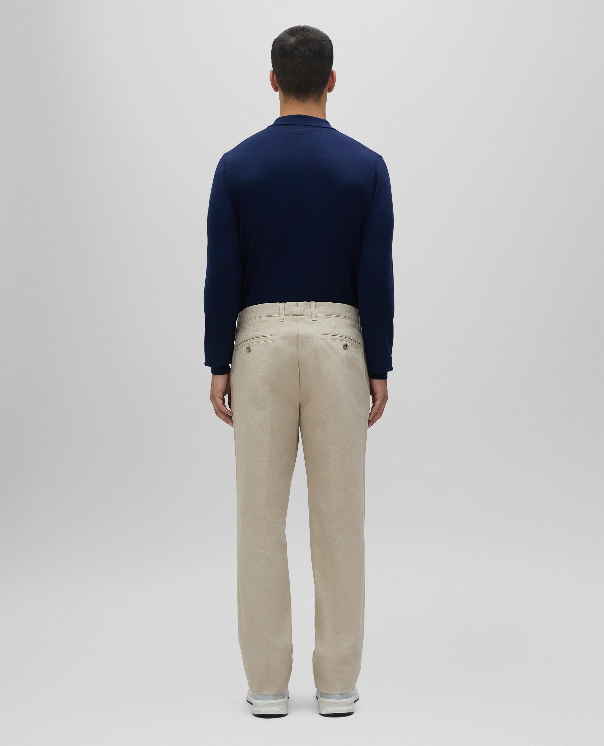 PANTALONE NEW HERMAN IN GABARDINA DI COTONE-SABBIA-SAND-ARENA-SAND-SABLE