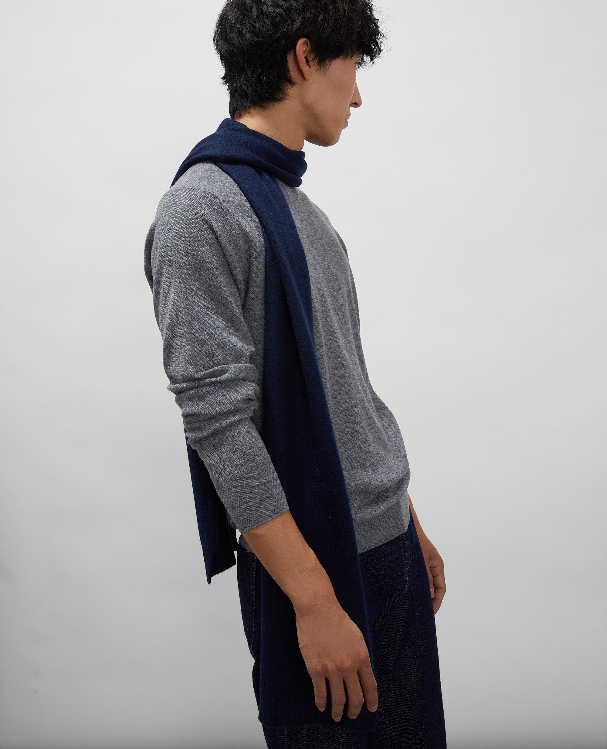 SCIARPA IN CASHMERE-NAVY-NAVY-AZUL MARINO-NAVY-NAVY