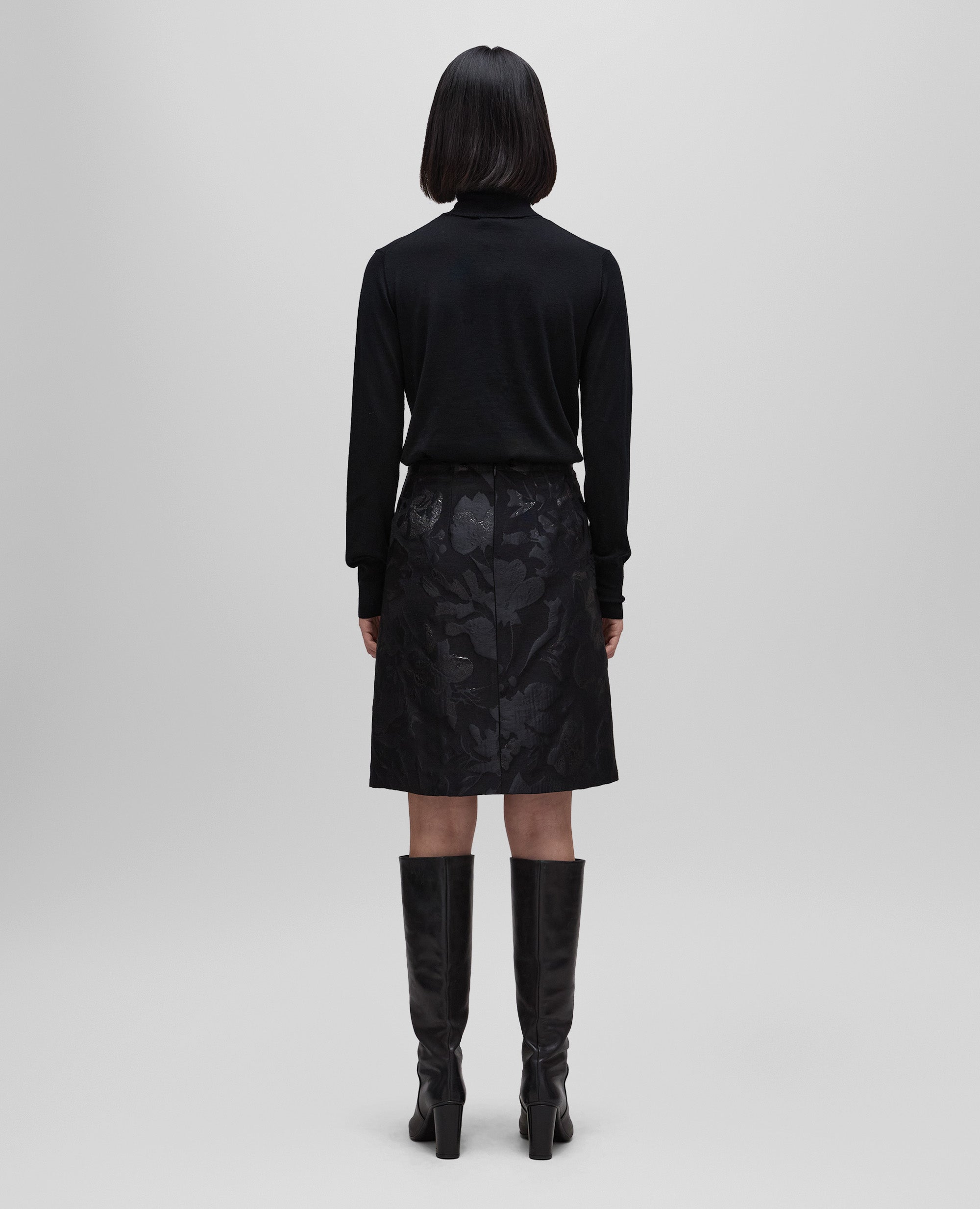 GONNA IN JACQUARD LUREX-NERO-BLACK-NEGRO-SCHWARZ-NOIR