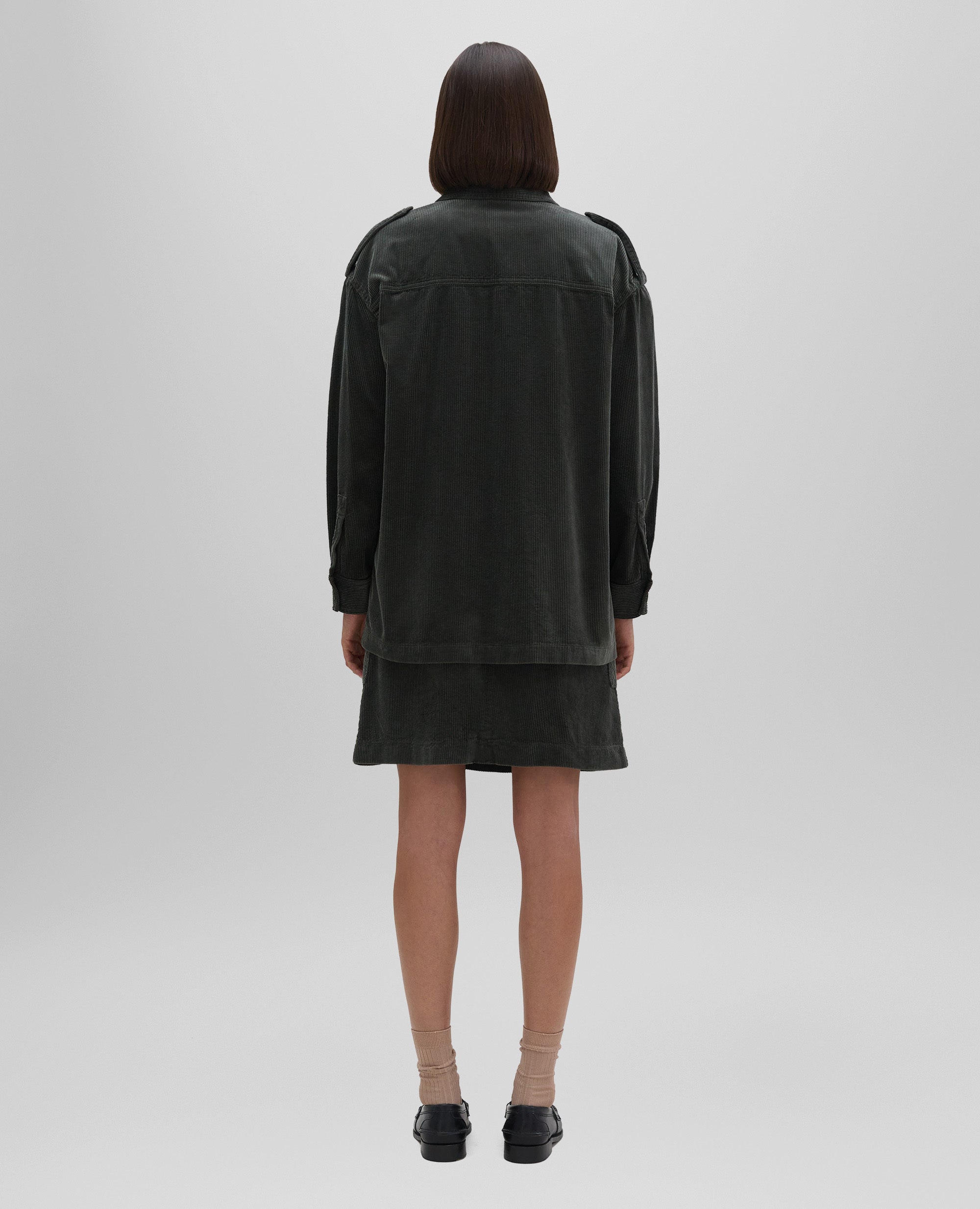 OVERSHIRT IN VELLUTO-MILITARE-MILITARY-MILITAR-MILITAR-MILITAIRE