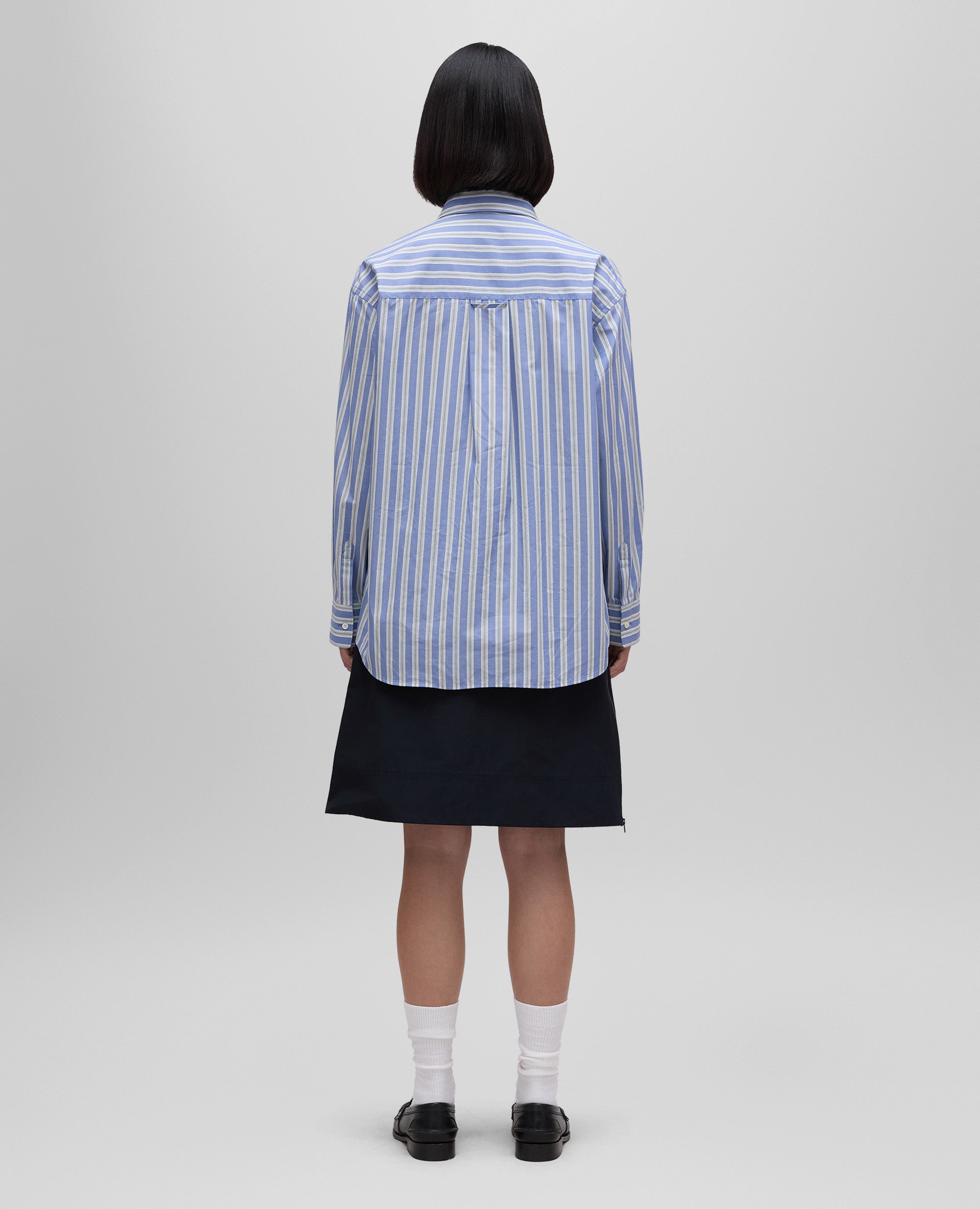 CAMICIA BUTTON-DOWN A RIGHE-RIGA BLU-BLUE STRIPE-RAYA AZUL OSCURO-BLAUE STREIFEN-RAYURES BLEUES