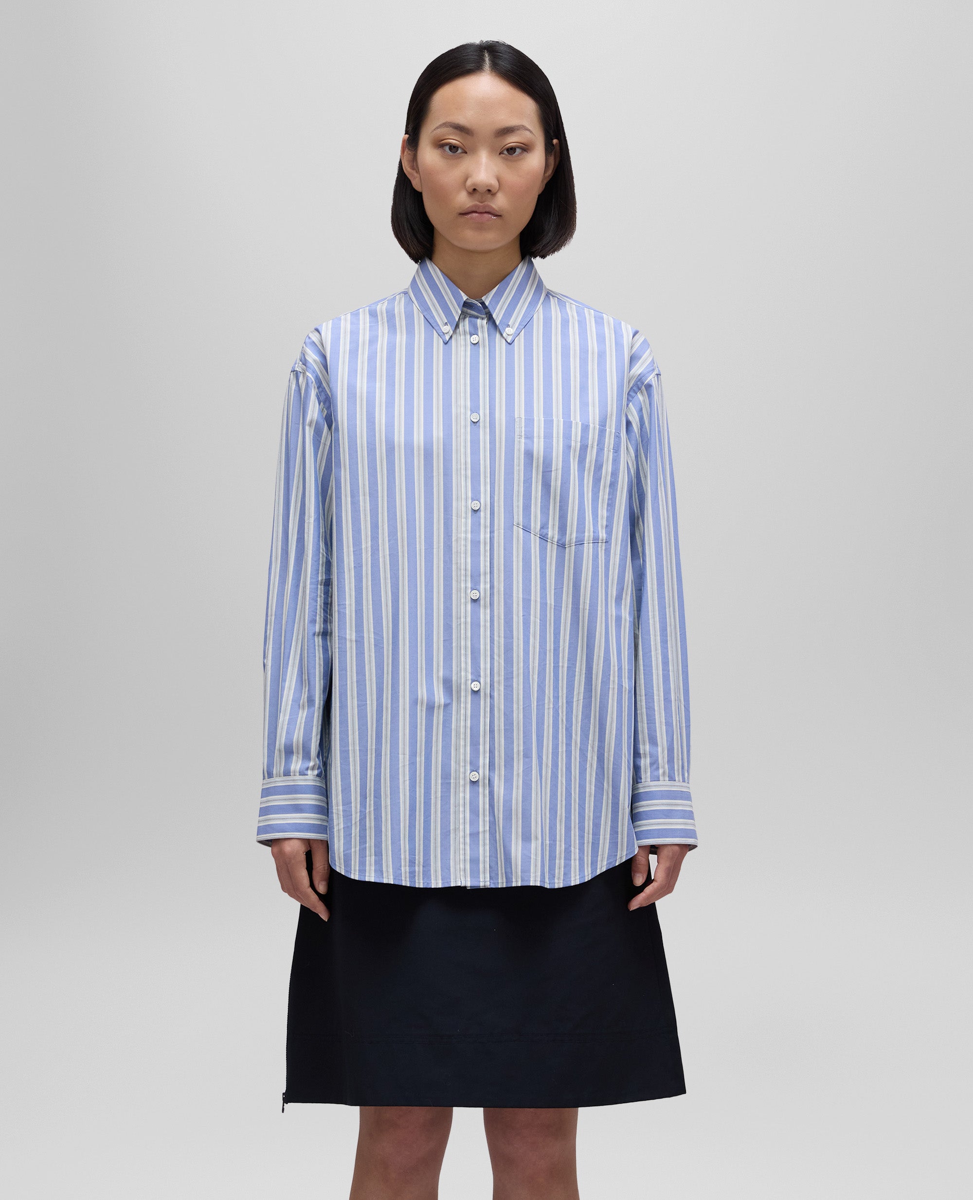 CAMICIA BUTTON-DOWN A RIGHE-RIGA BLU-BLUE STRIPE-RAYA AZUL OSCURO-BLAUE STREIFEN-RAYURES BLEUES