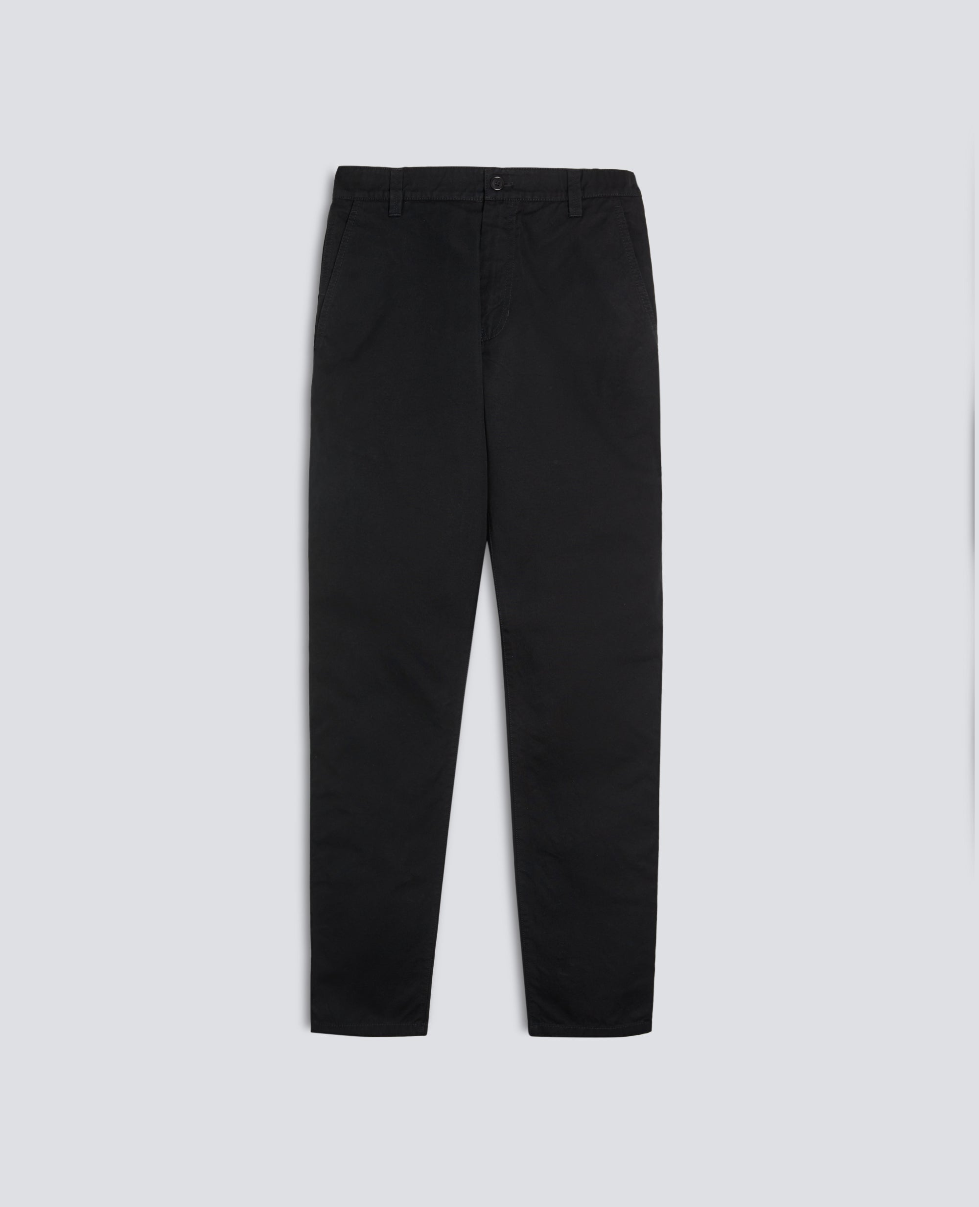 PANTALONE CHINO IN GABARDINA DI COTONE E LINO-NERO-BLACK-NEGRO-SCHWARZ-NOIR