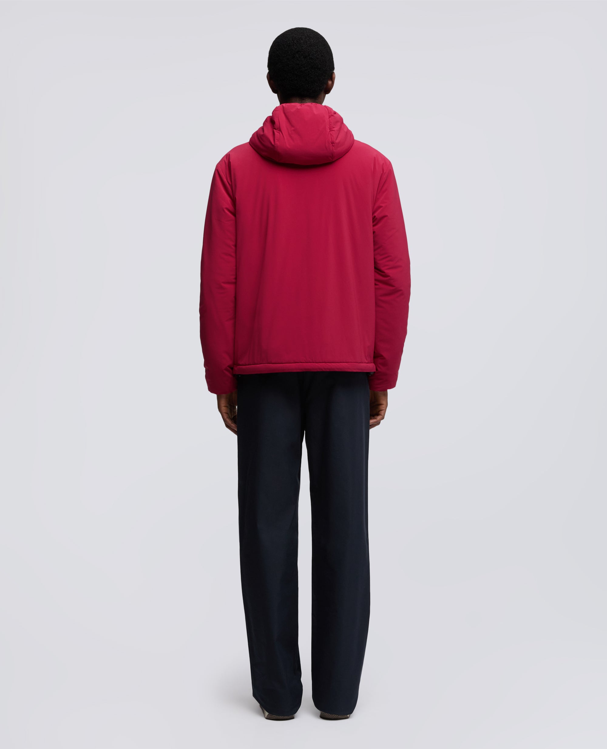 GIUBBOTTO CAPPUCCIO IN NYLON LEGGERO-BORDEAUX-BURGUNDY-BURDEOS-BURGUNDERROT-BORDEAUX