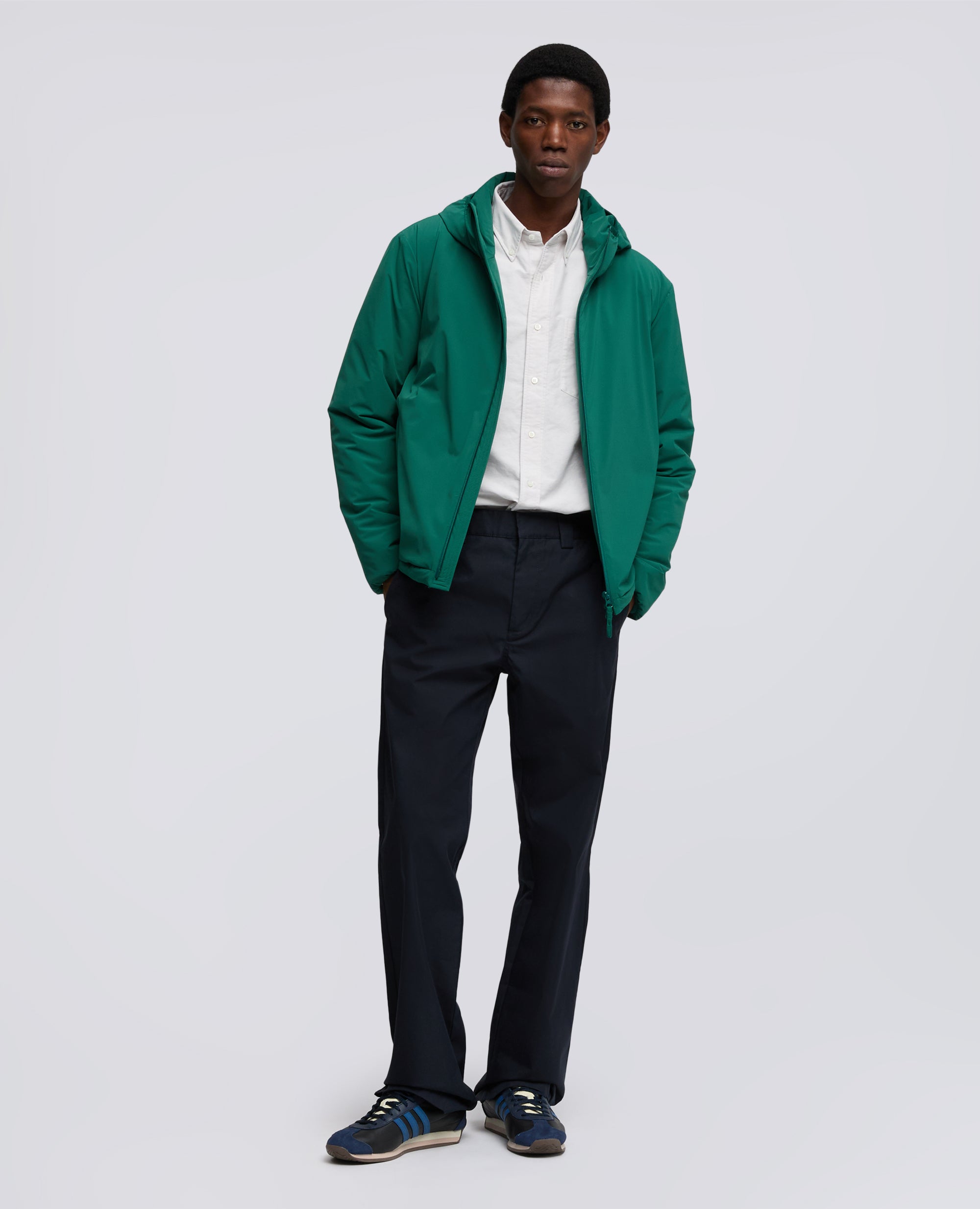 GIUBBOTTO CAPPUCCIO IN NYLON LEGGERO-VERDE-GREEN-VERDE-GRUN-VERT