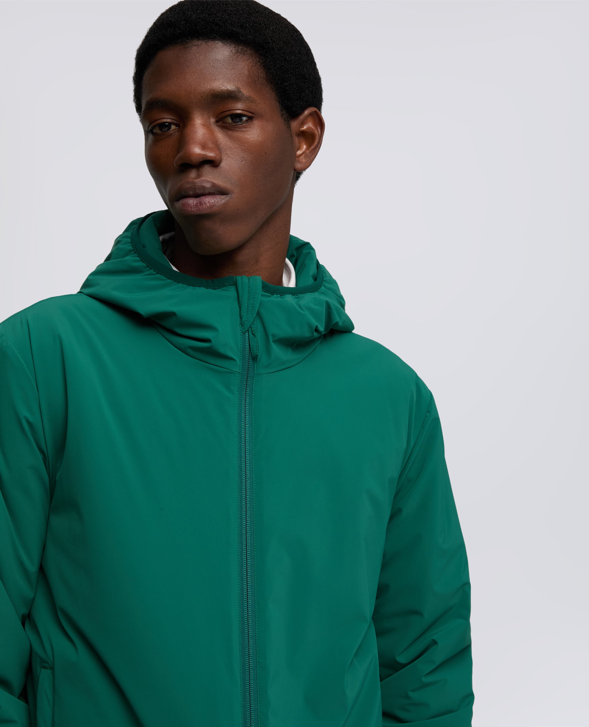 GIUBBOTTO CAPPUCCIO IN NYLON LEGGERO-VERDE-GREEN-VERDE-GRUN-VERT