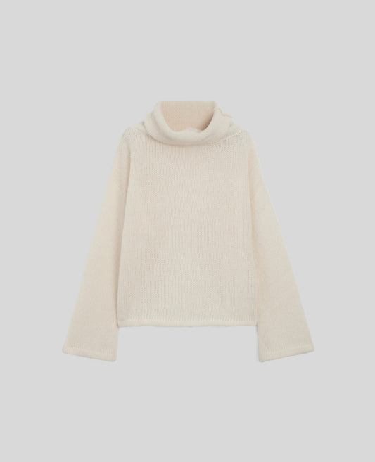 MAGLIA CON COLLO ALTO-NATURALE-NATURAL-NATURAL-NATURLICH-NATUREL