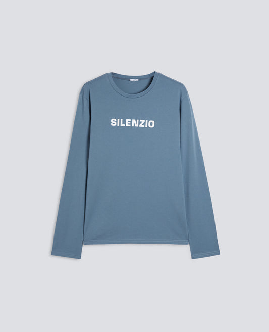 T-SHIRT MANICA LUNGA SILENZIO-AVIO-AIR FORCE BLUE-AZUL MILITAR-AIR-BLEU AVIATION